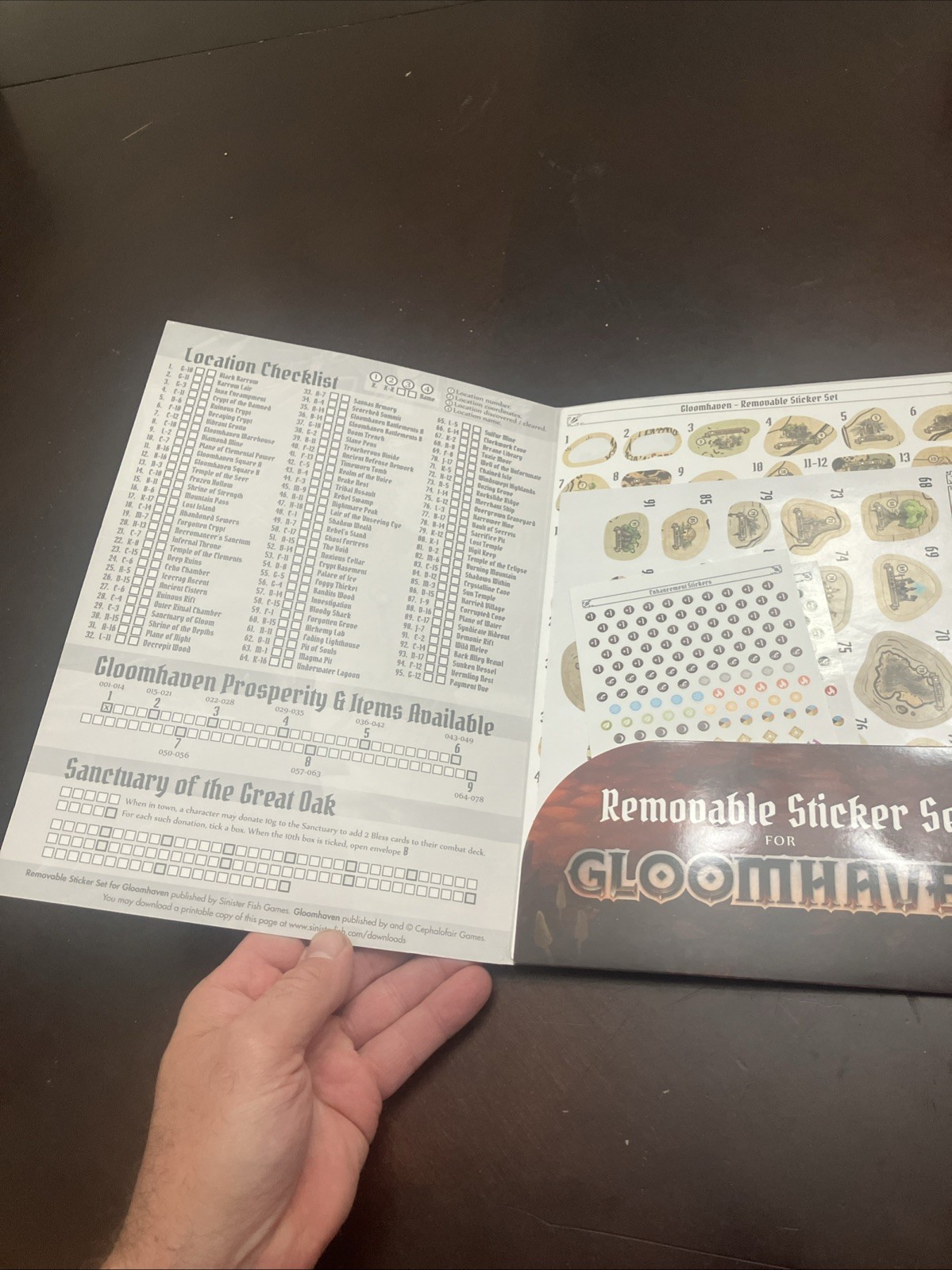 Gloomhaven Officially Licensed Removable Sticker Set Mostly Complete