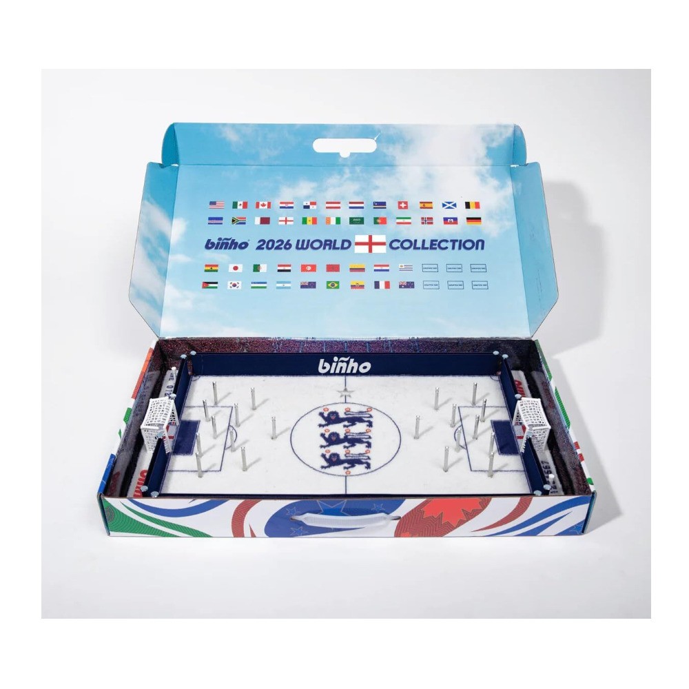 Binho Classic: England Edition 2 Player Tabletop Pinball Soccer Game