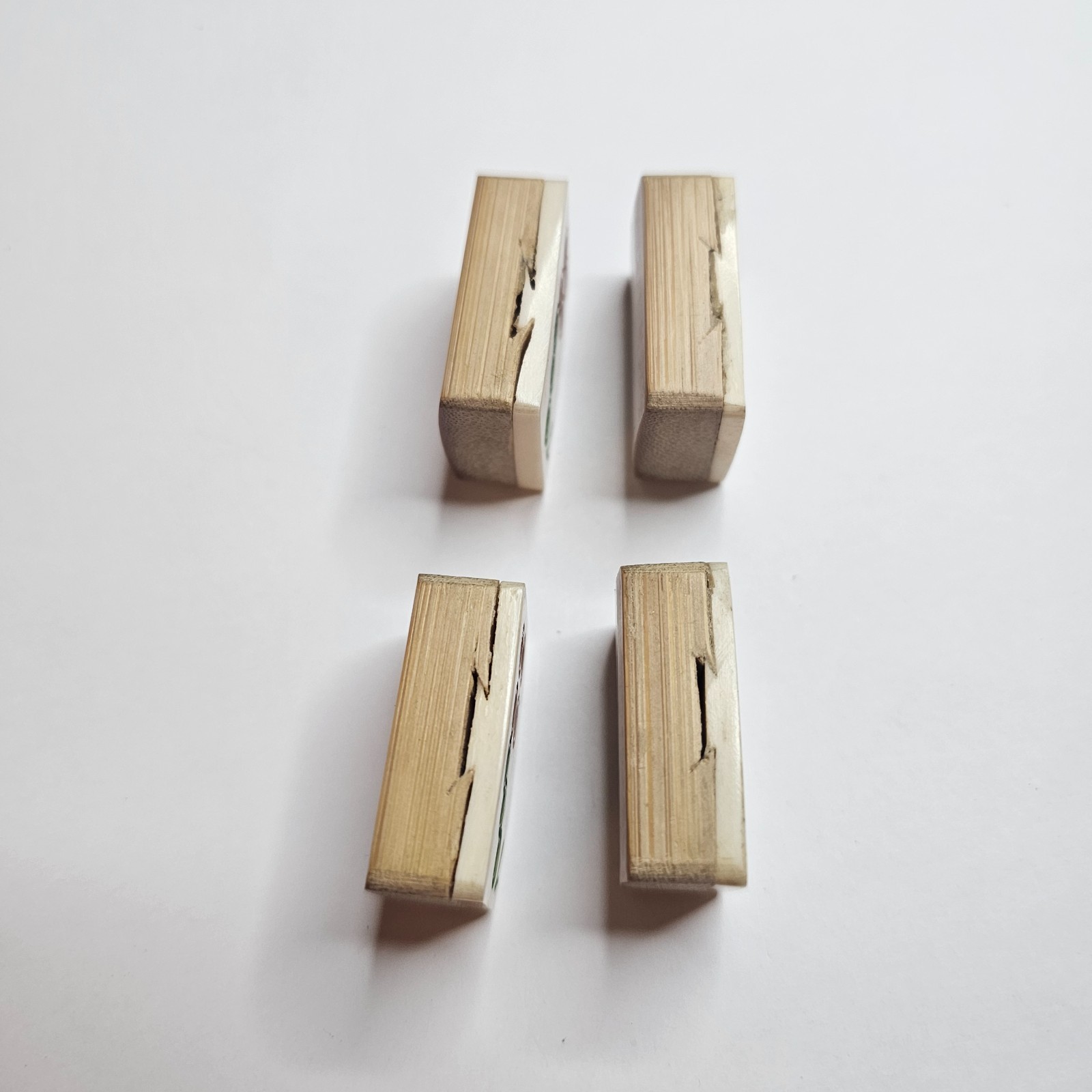 ~4~ c.1920-30s MAH-JONG BAMBOO BONE TILES #7 COINS DOTS WHEELS MA JONGG MAHJONG