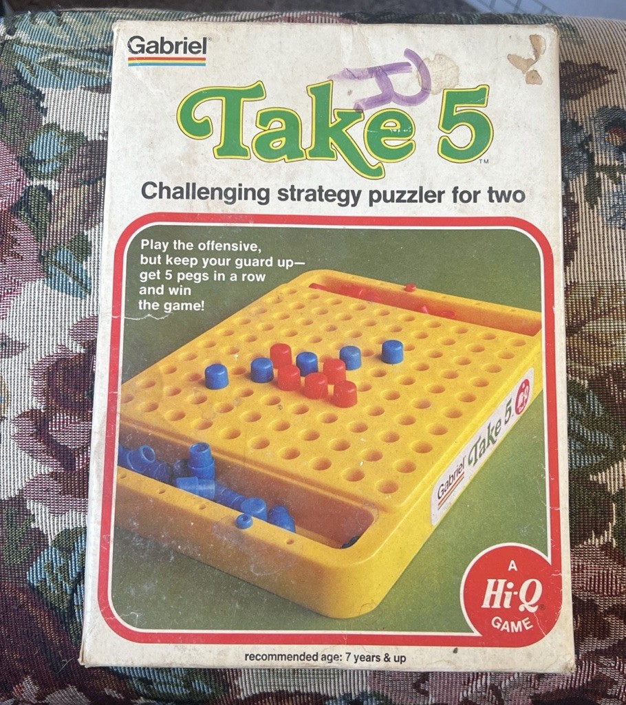 Vintage 1977 Gabriel Take 5 Strategy Puzzle Game