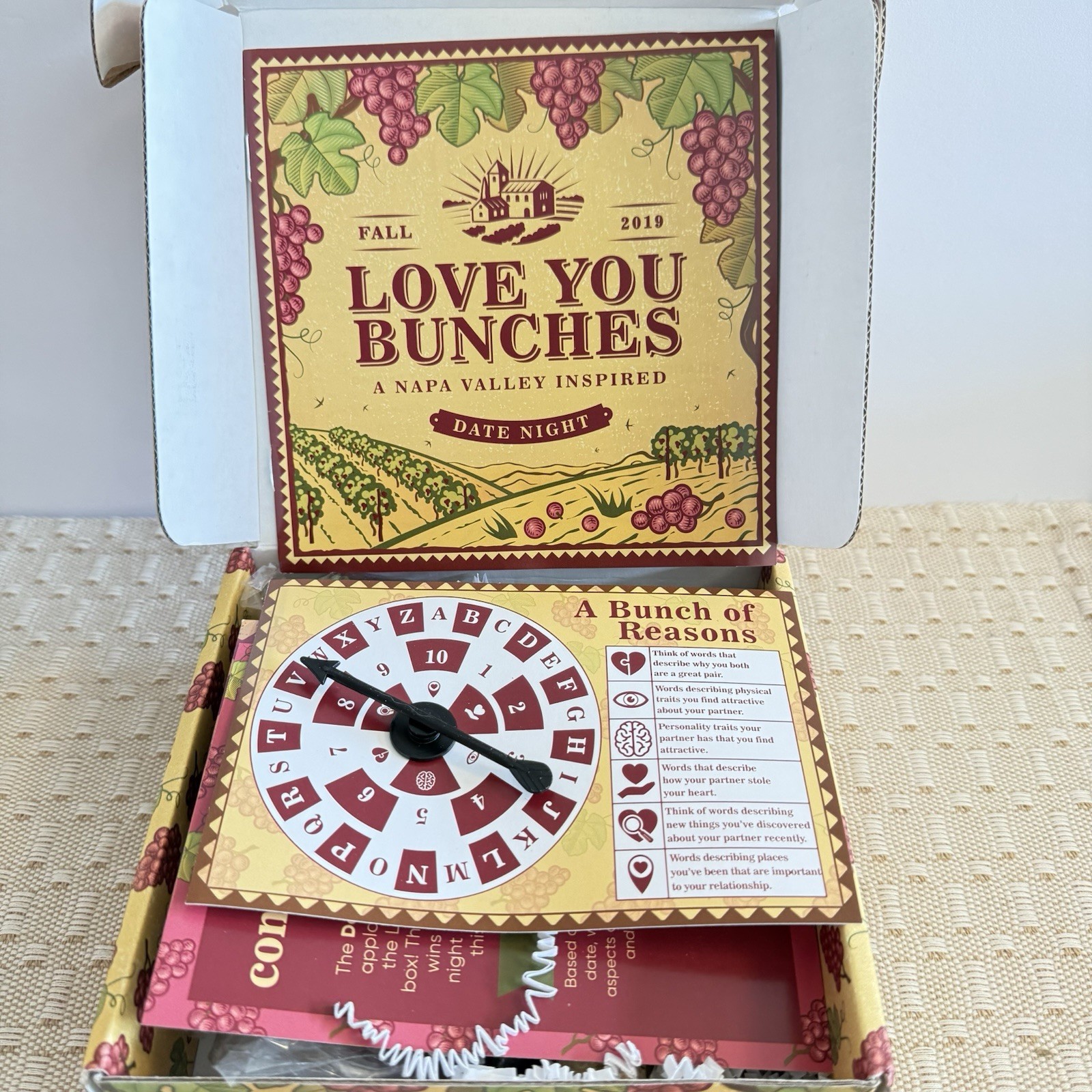 Love You Bunches Game Napa Valley Inspired Date Night Couples Wine New Open Box