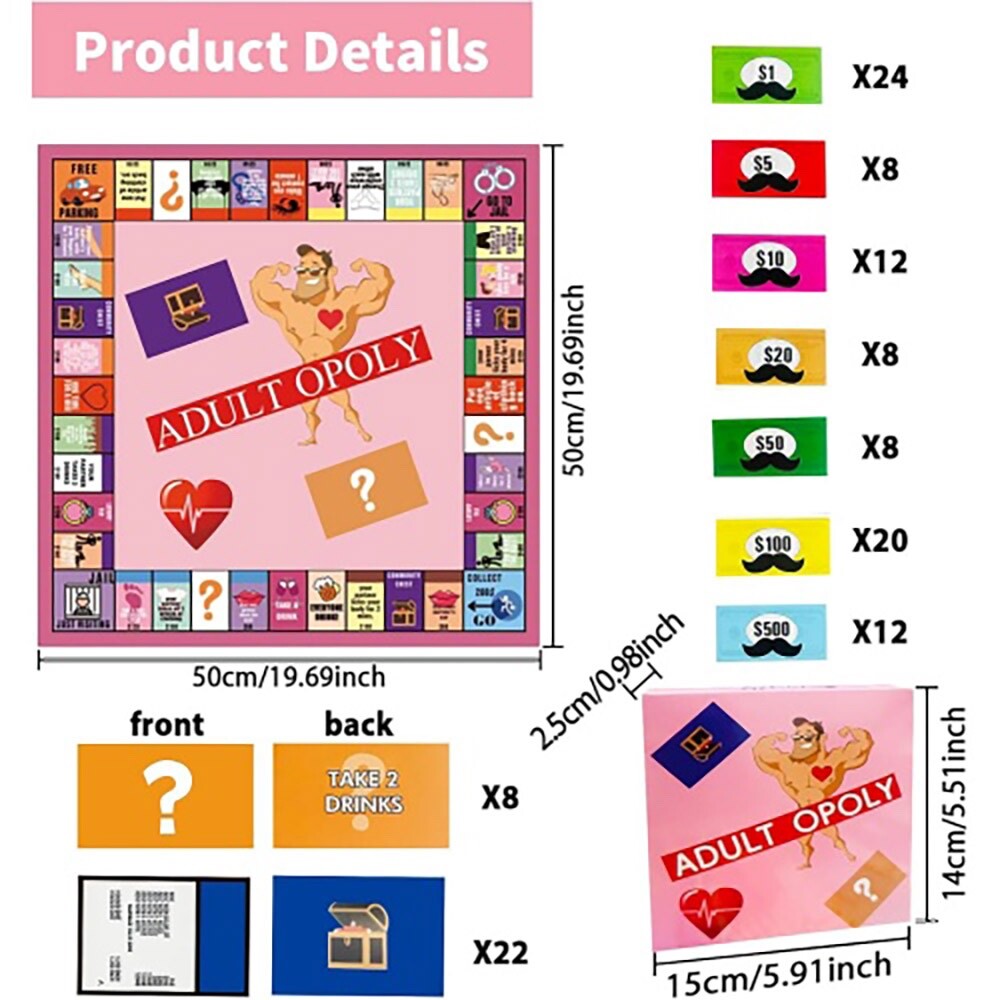 Adult Opoly II Couple Board Game Sex Adult Romance & Love Games for Date Night