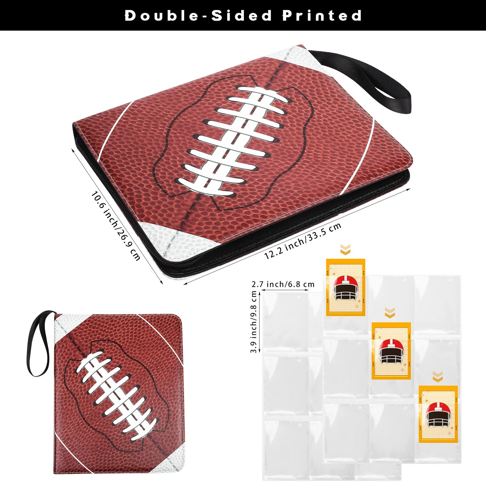 Elcoho 900 Pockets Football Card Binder for Trading 13.2 x 10.6 inches, black