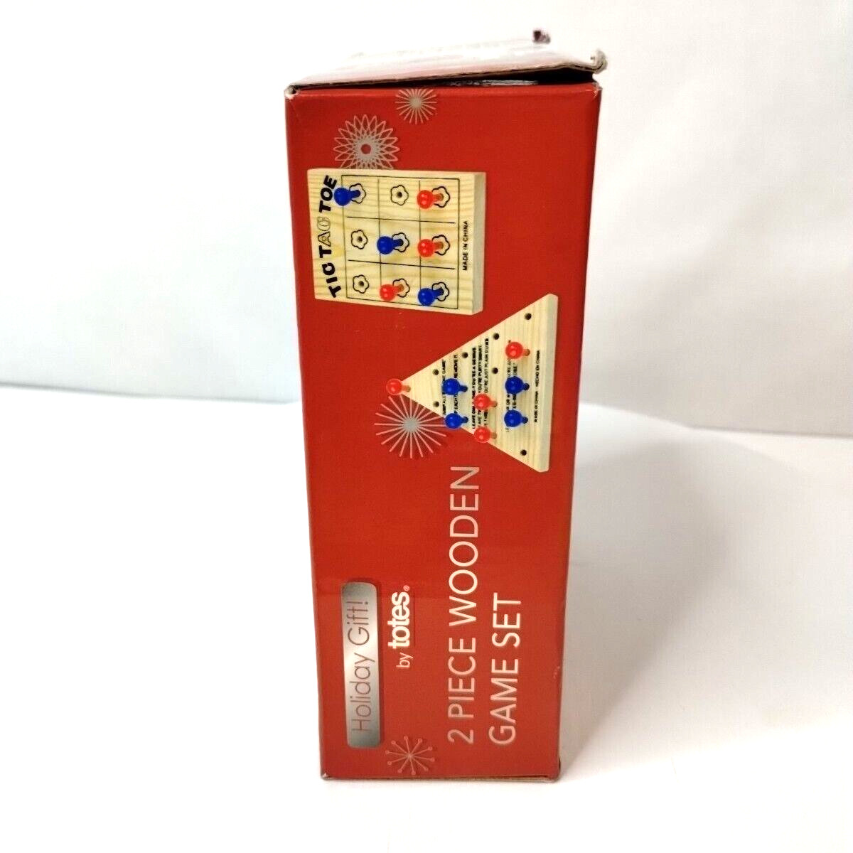 2 Piece Wooden Games By Totes Tic-Tac-Toe & Solitaire Mini Travel Peg Boards