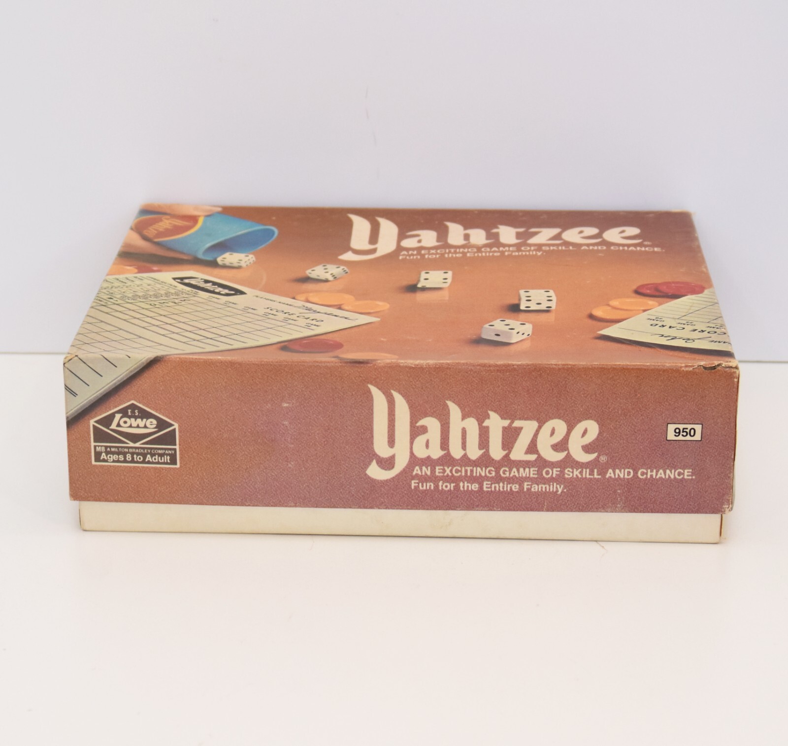 Vintage Yahtzee Light Blue Shaker Cup, Dice, Chips, Instructions And Score Cards