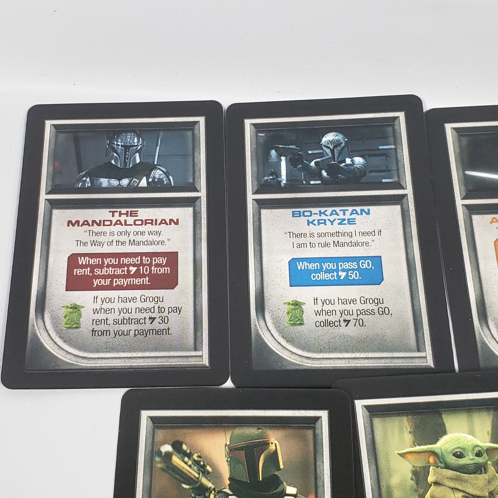 Monopoly: Star Wars The Mandalorian Ed. Board Game Parts Grogu & 4 Ability Cards