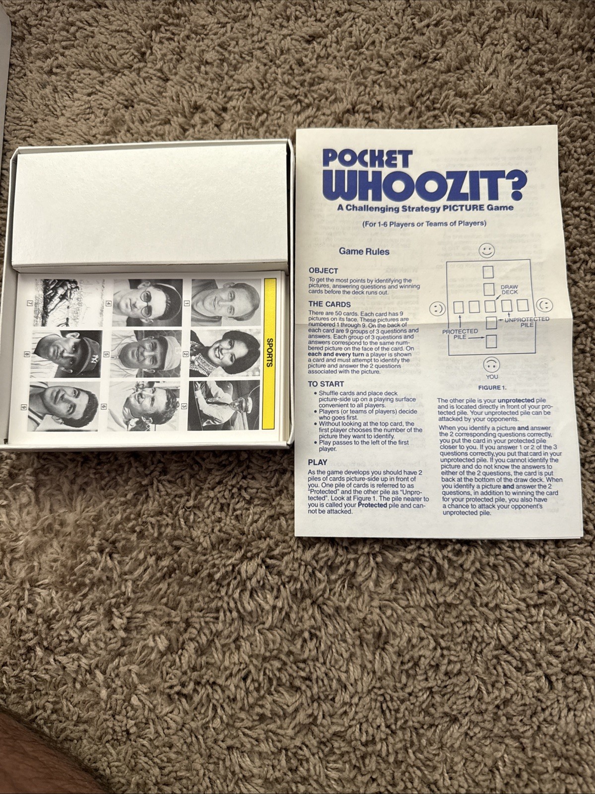 Vintage POCKET WHOOZIT SPORTS STRATEGY PICTURE GAME USA #165 Babe Ruth EUC VTG