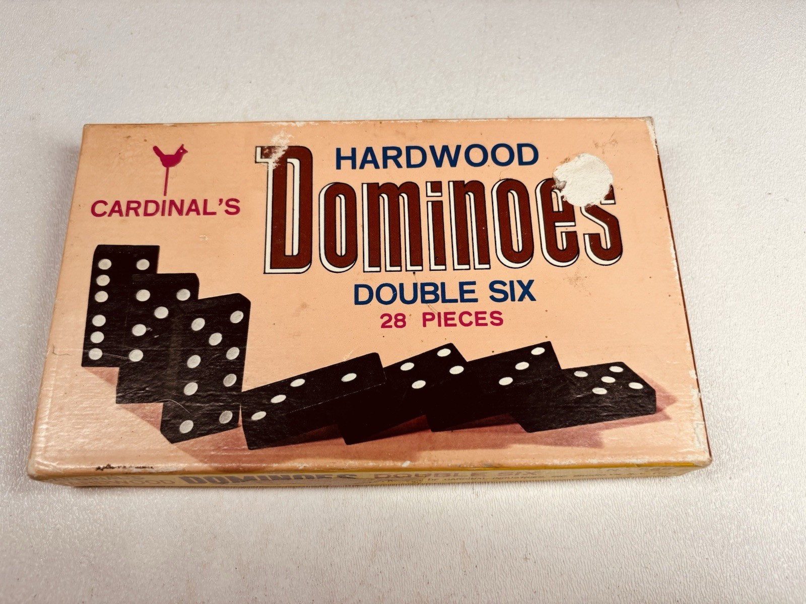 Vintage Cardinal’s Hardwood Dominoes Double Six Set No. 556 w/ Box 1950s–60s
