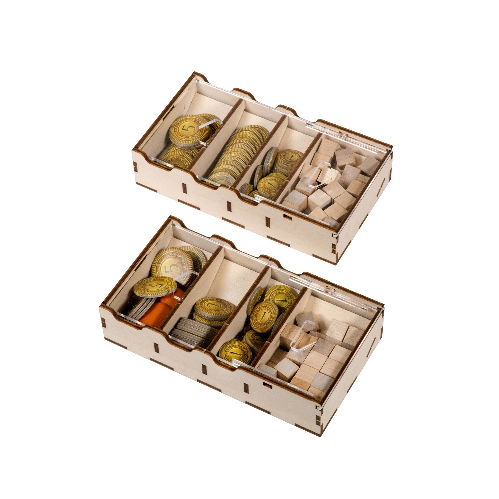 Terra Mystica Game Organizer – Wood Storage Box with Multiple Trays