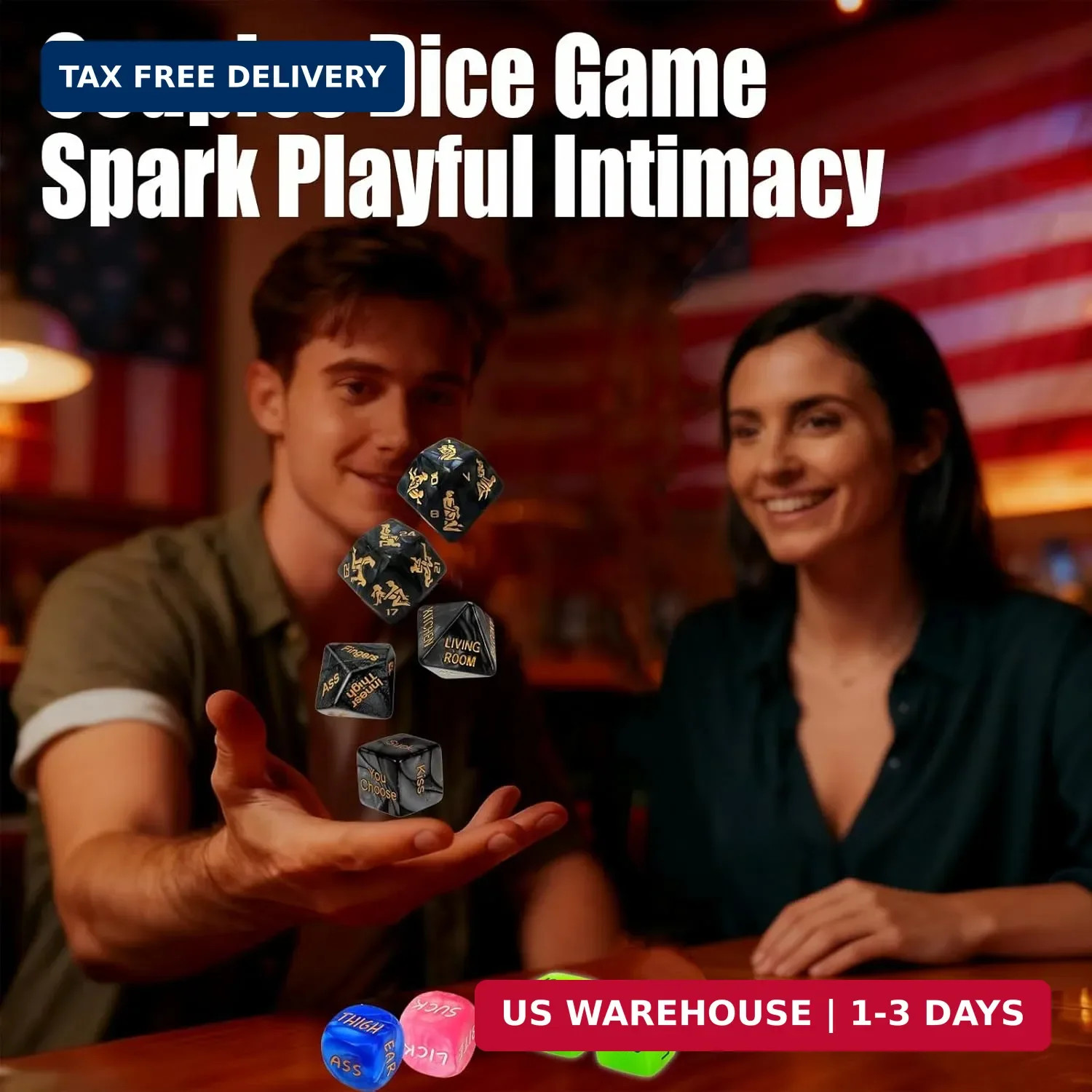 Couples Sex Dice Games, Romantic Adult Dice Sex Game for Foreplay, Date Night &