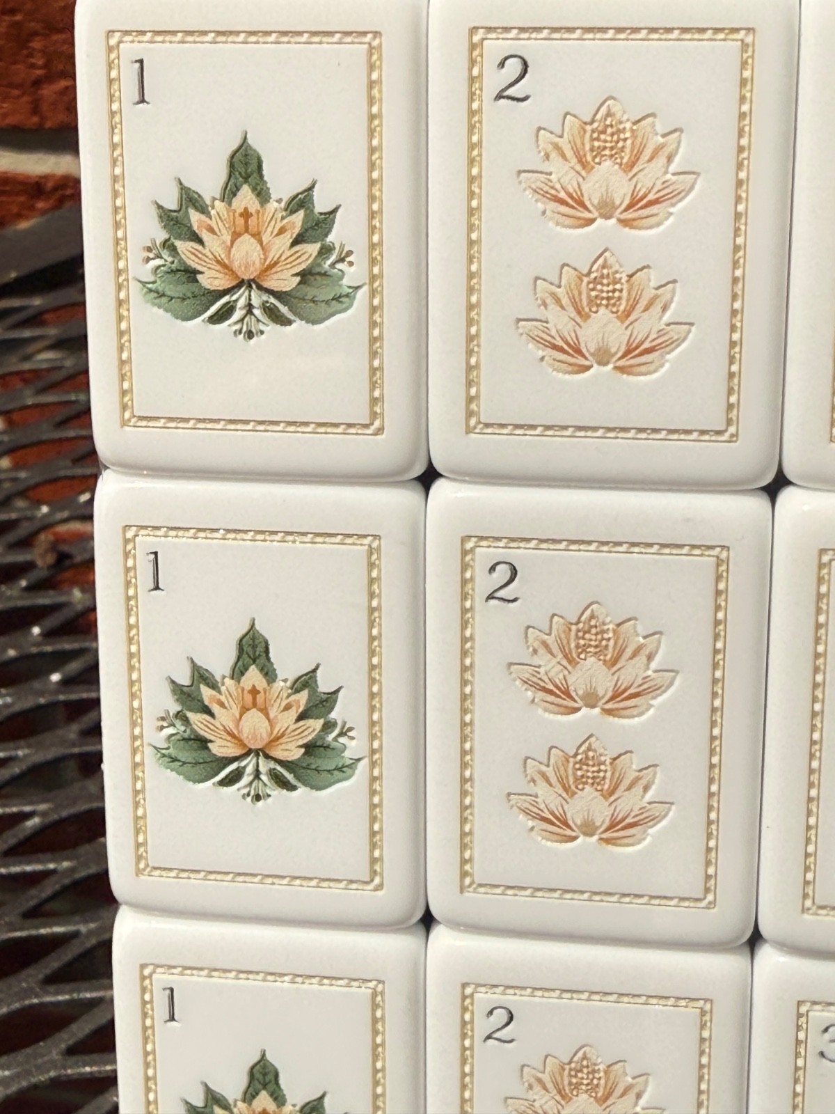 Lotus mahjong tiles