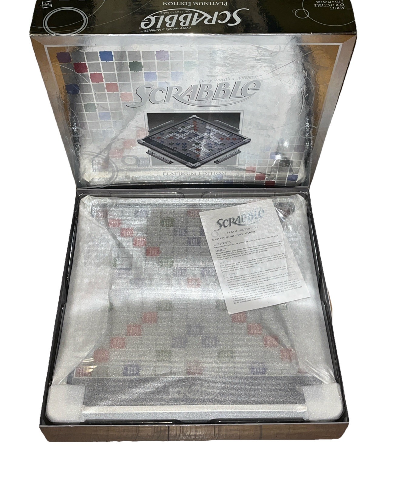 Scrabble Platinum Edition with Rotating Base 2010 Adult Collectible Board Game