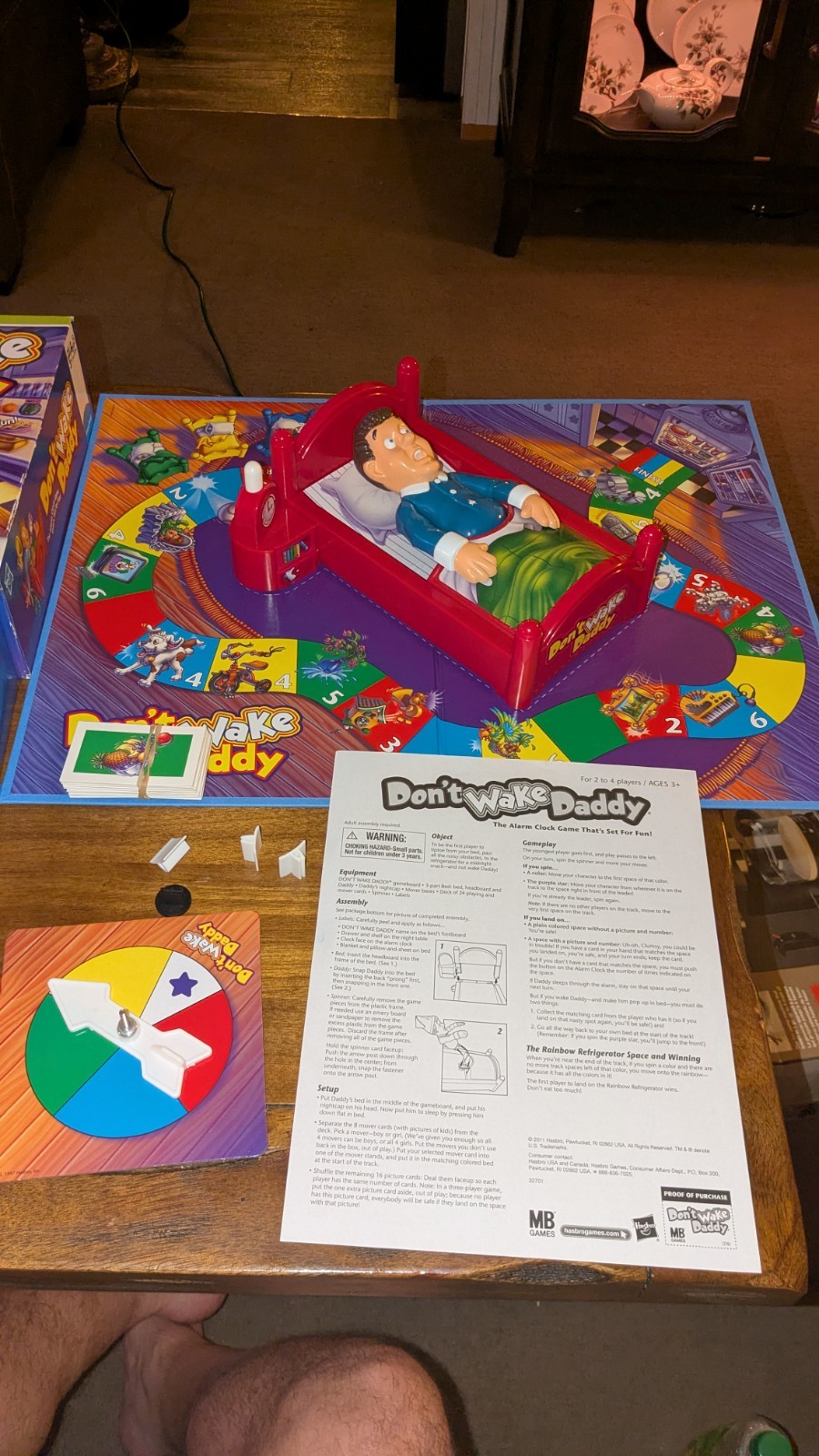 DON’T WAKE DADDY Alarm Clock Board Game, 2011 Hasbro All Pieces To Play Working