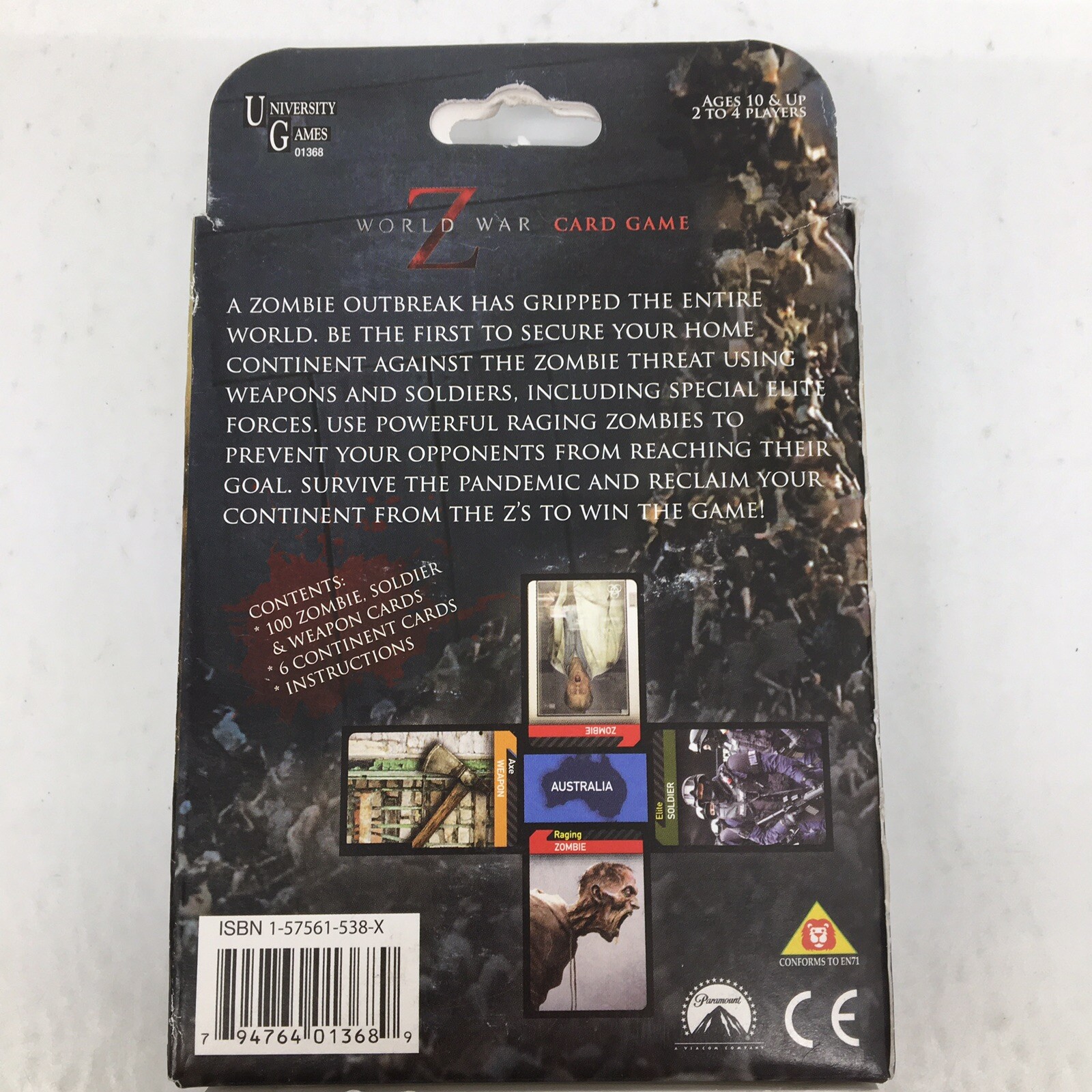 World War Z 2013 Card Game “Survive the Deadly Zombie Pandemic” – New in Box