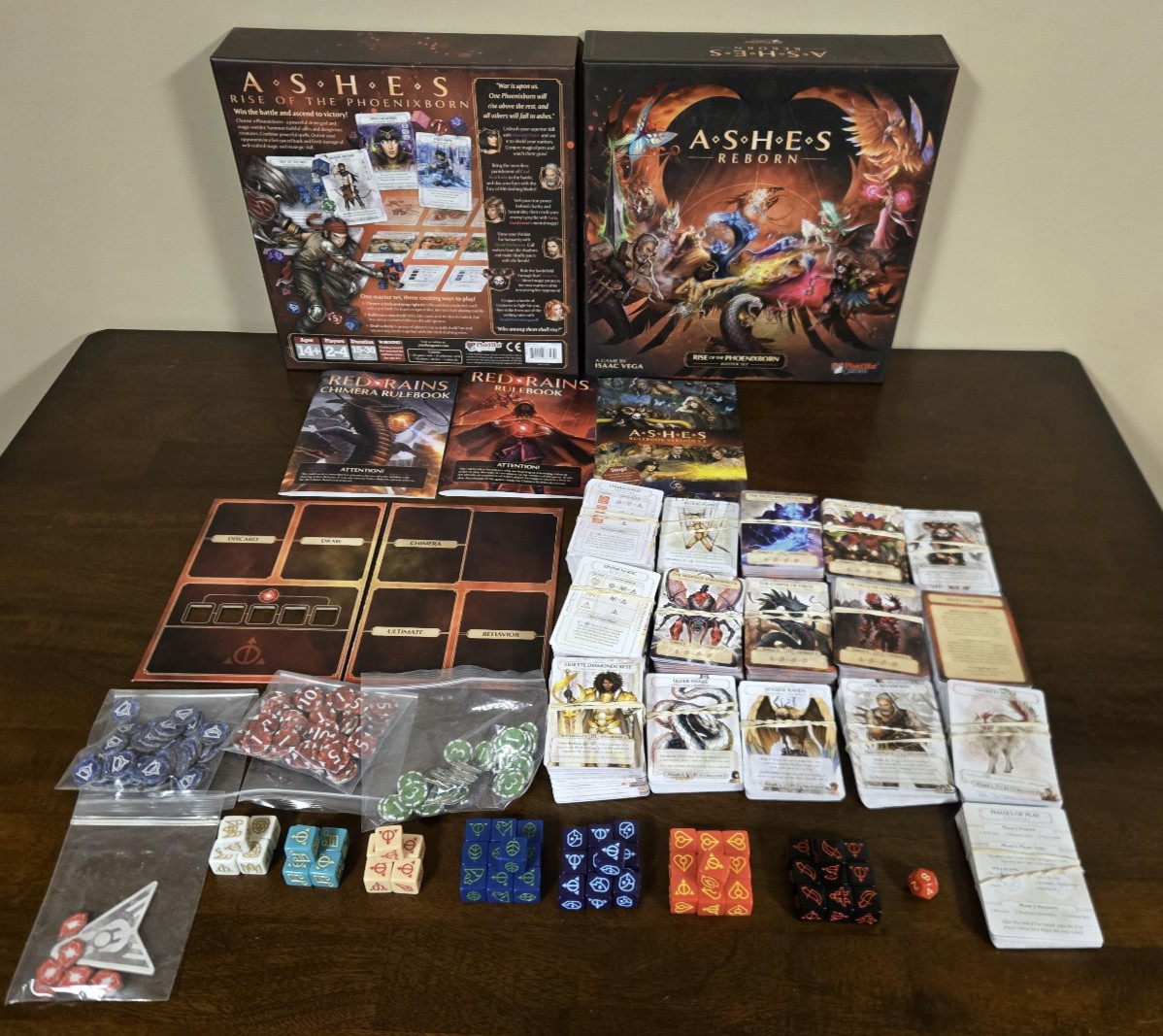 Ashes Reborn Rise of the Phoenixborn Master Set, Red Rains & multiple expansions