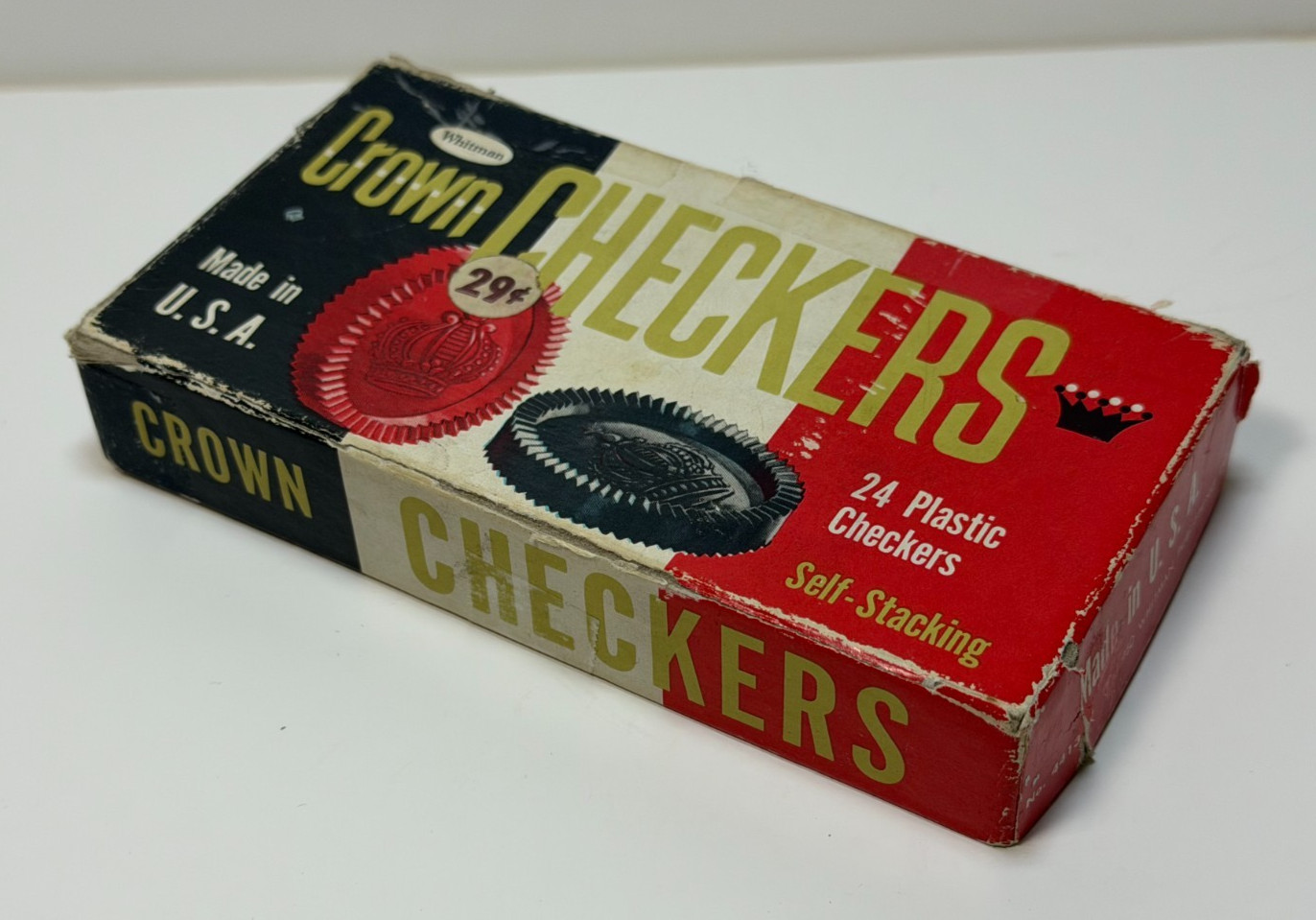 Vintage 1960 Whitman Crown Checkers No. 4413 Plastic Self Stacking – Complete