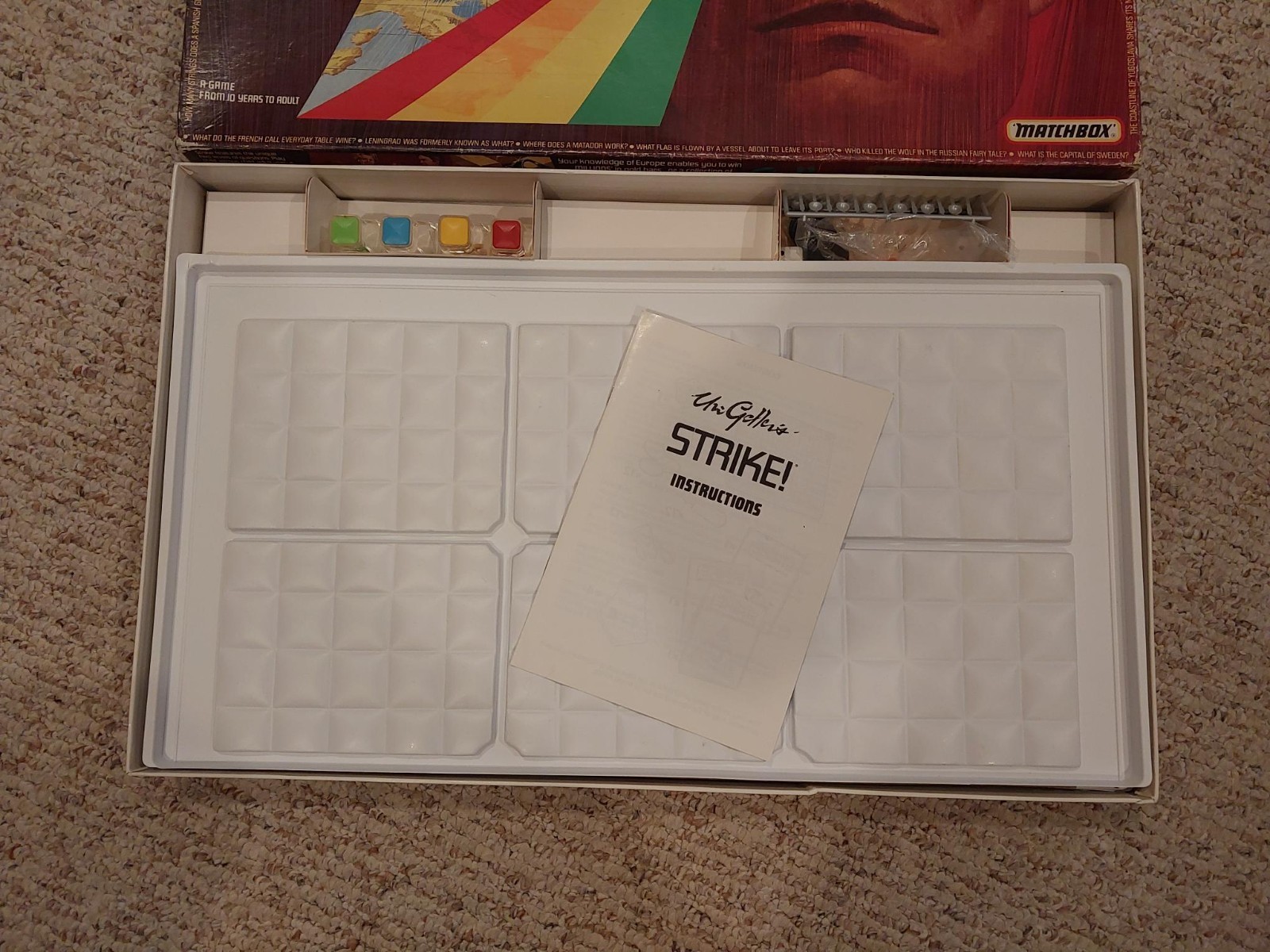 Matchbox URI Geller Strike Board Game – Complete / Never Been Played – MINT 1986