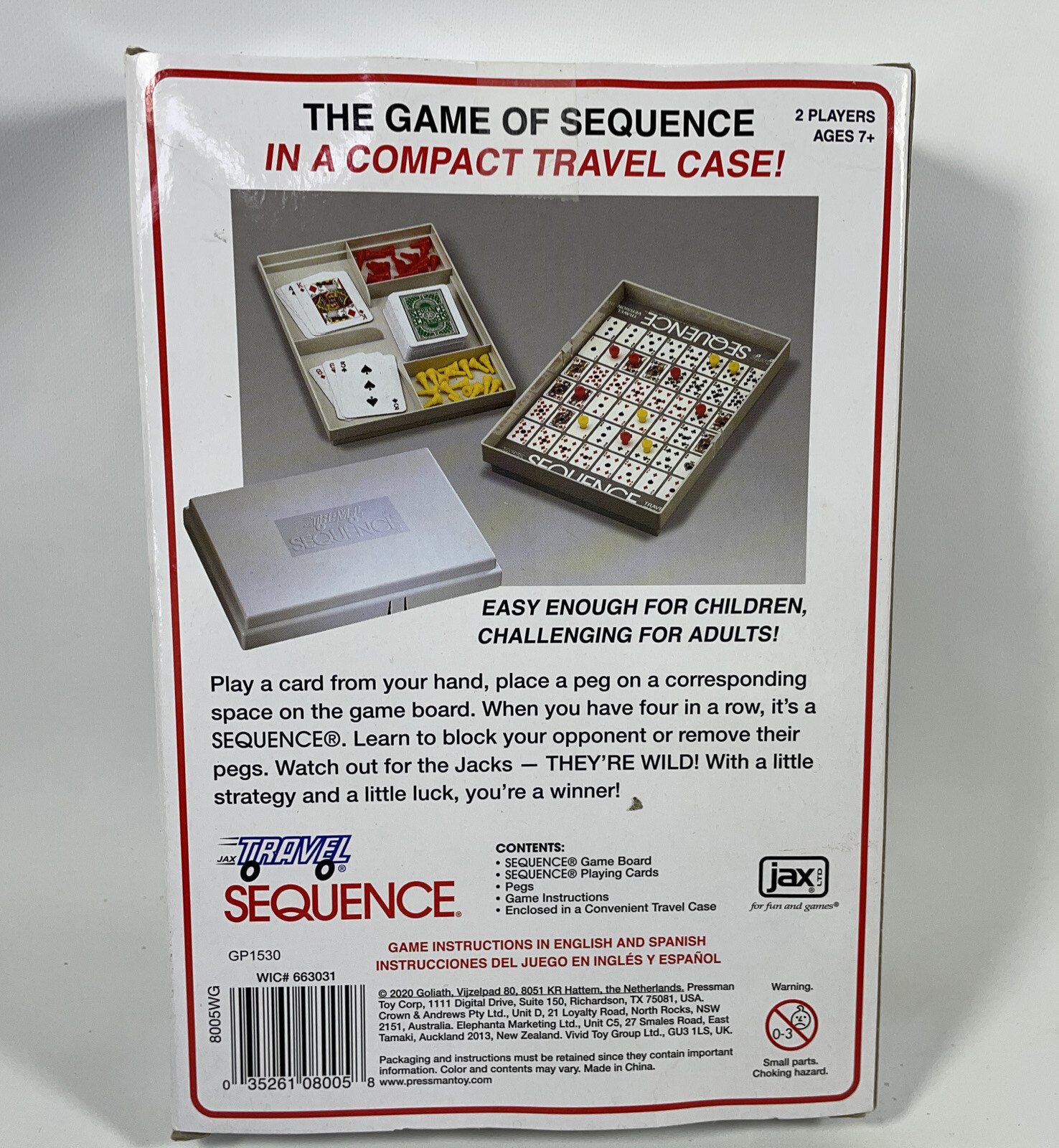 Sequence Strategy Travel Game With Case Kids Adults Fun Travel Game