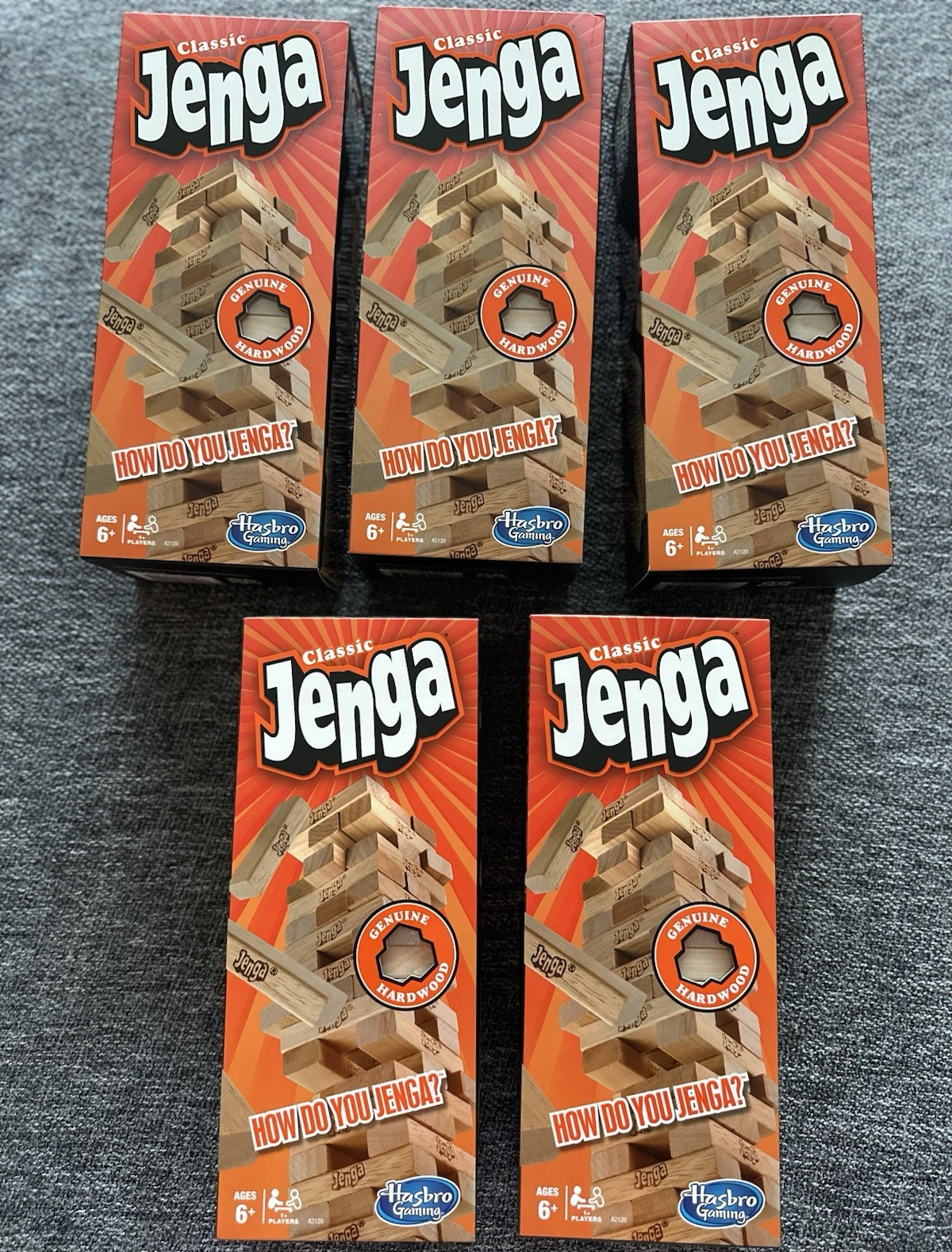 Hasbro Gaming Jenga Genuine Hardwood Blocks Family Strategy Game 1+ Players 6+