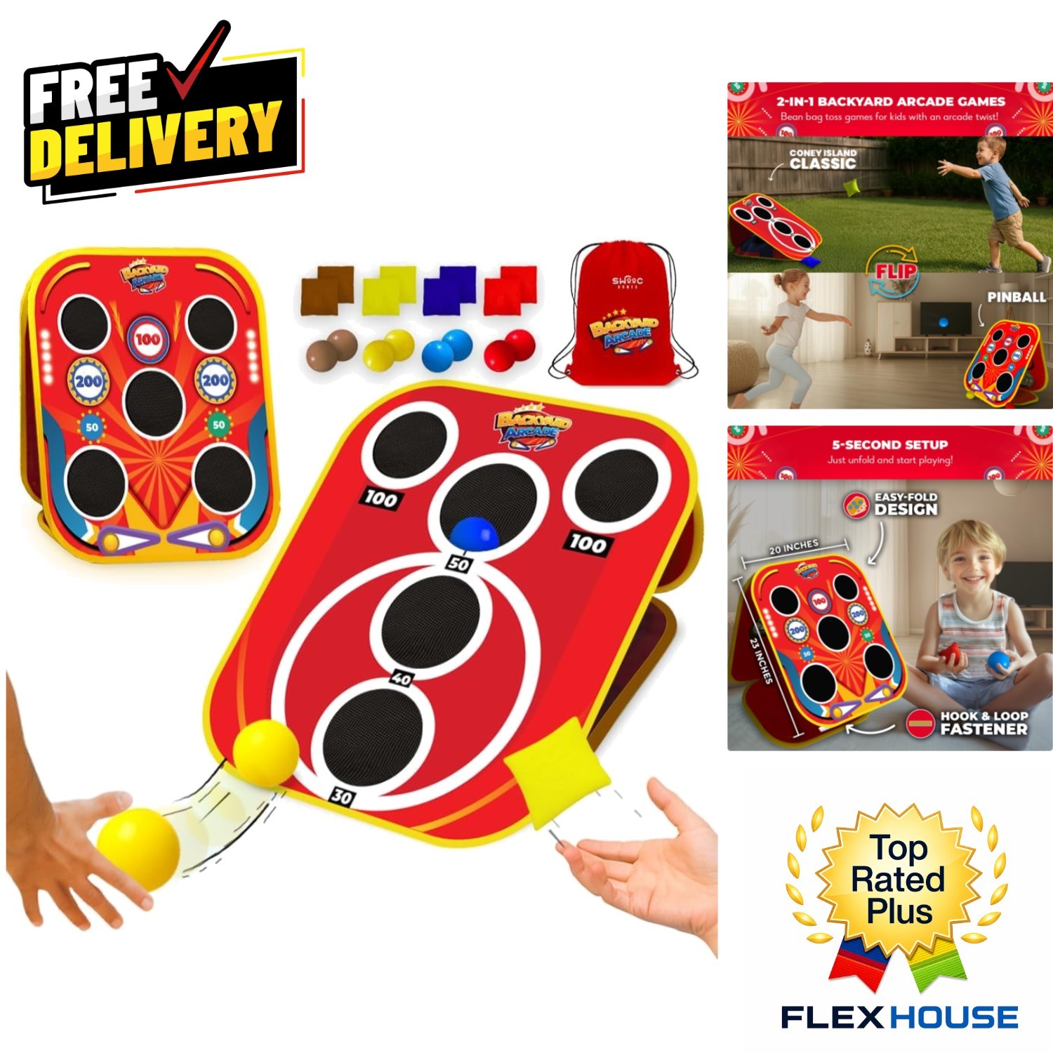Family-Friendly 2-in-1 Bean Bag Toss & Pinball Game – Perfect for Outdoor Fun