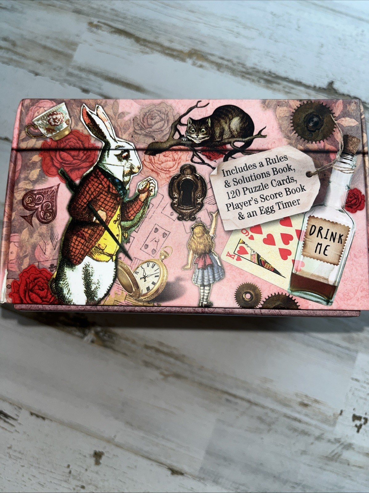 Sterling Innovation Alice in Wonderland Collection of Puzzles Trivia Game Open