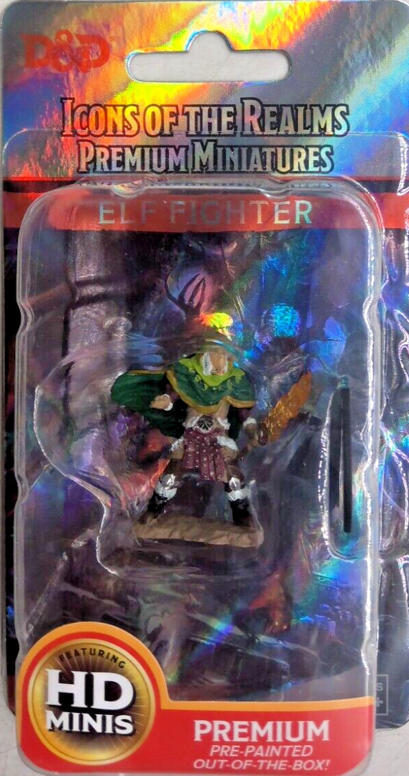 DUNGEONS & DRAGONS ICONS PREMIUM MINIATURES ~ ELF MALE FIGHTER