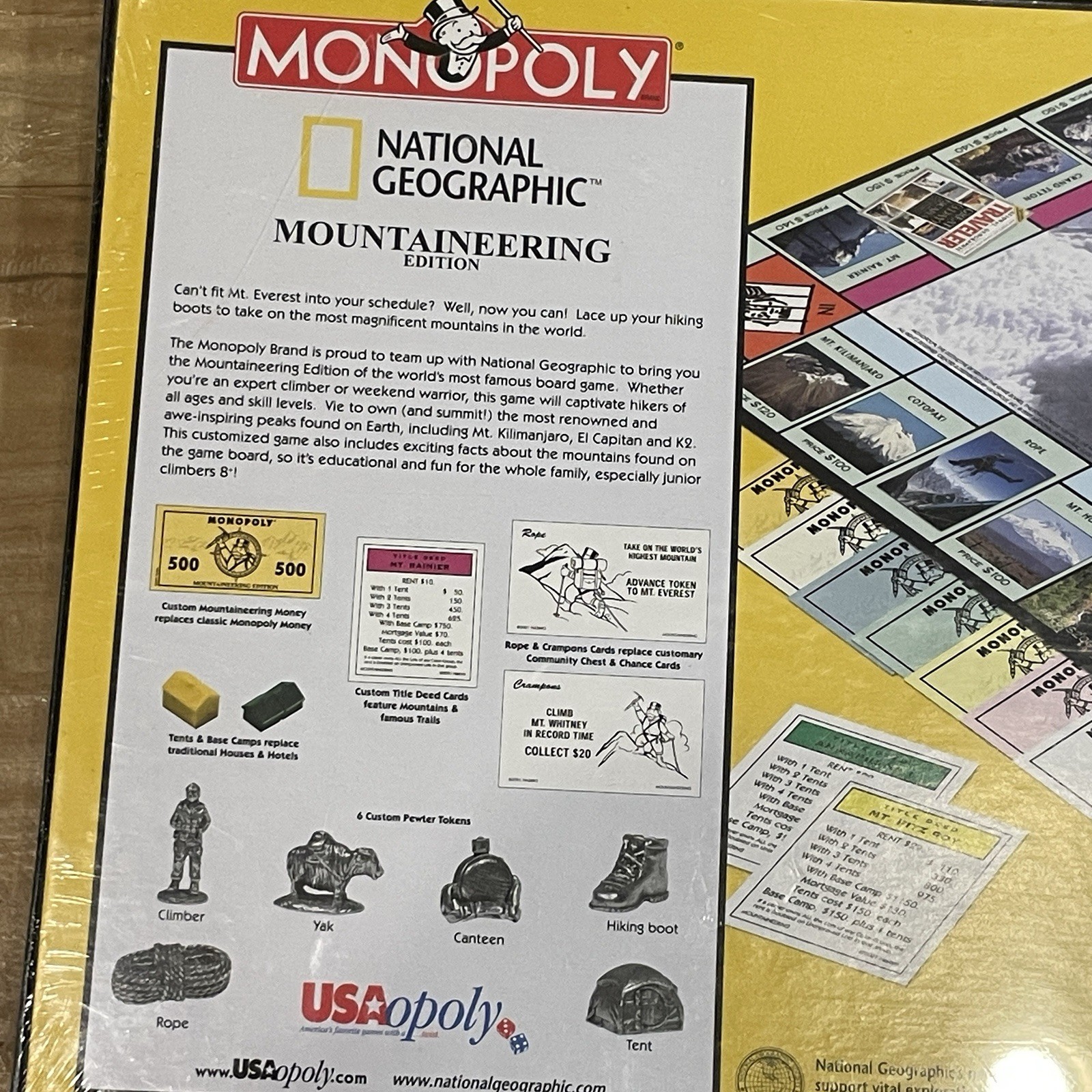 Vintage Monopoly National Geographic Mountaineering Edition 2001 Game Sealed
