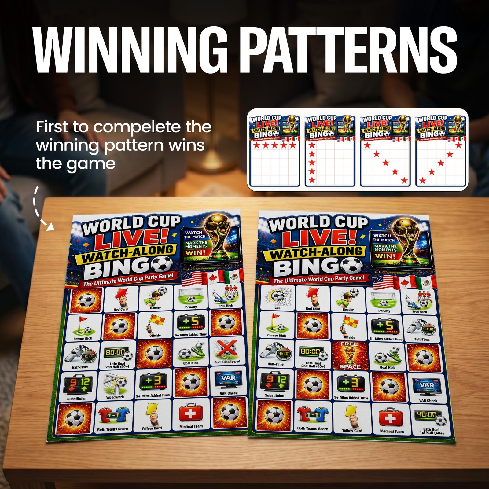 World Cup Watch-Along Bingo Game 24 Players â€“ Soccer Party Game – Live Matc…