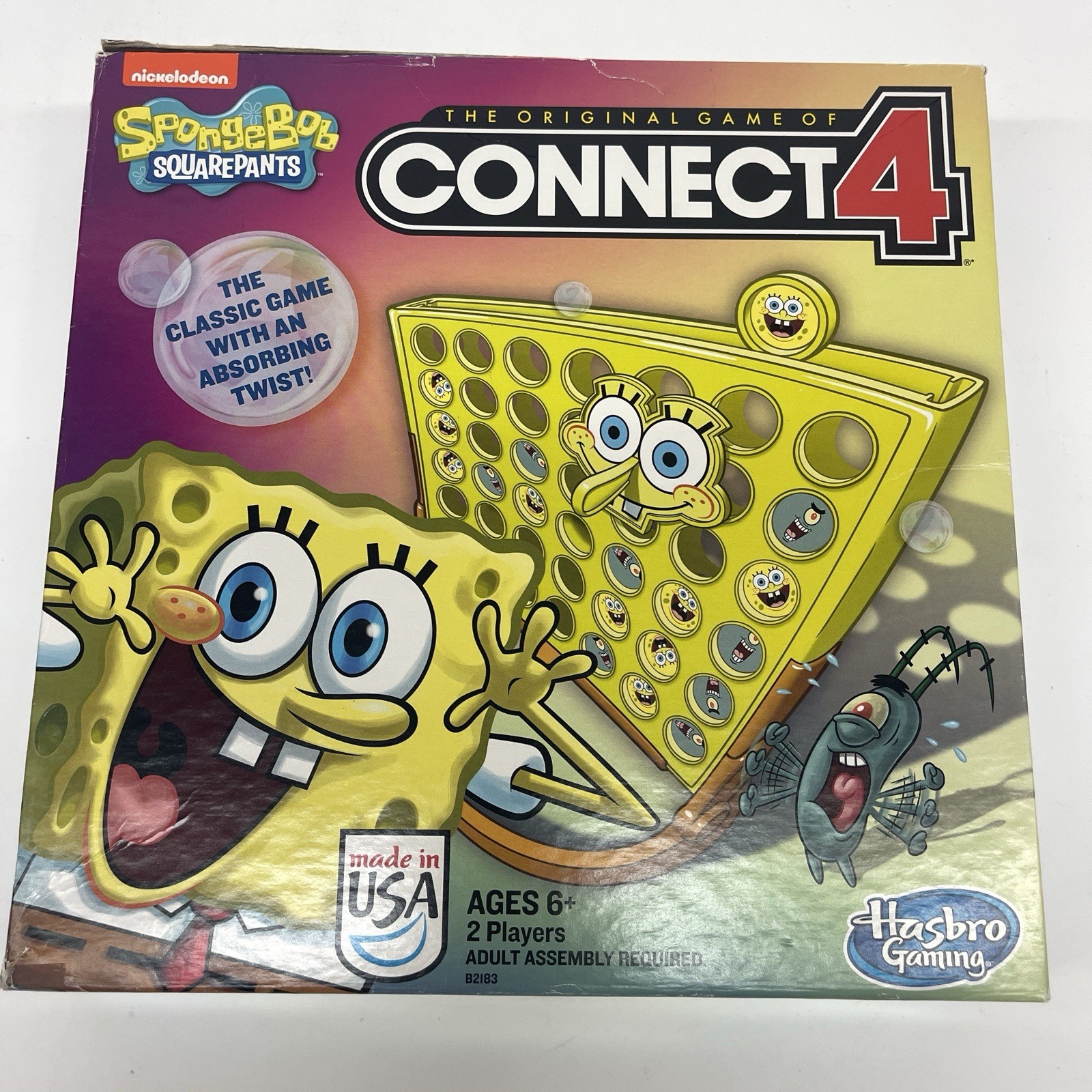 SpongeBob SquarePants Connect 4 Board Game Hasbro 2014 Complete Nickelodeon
