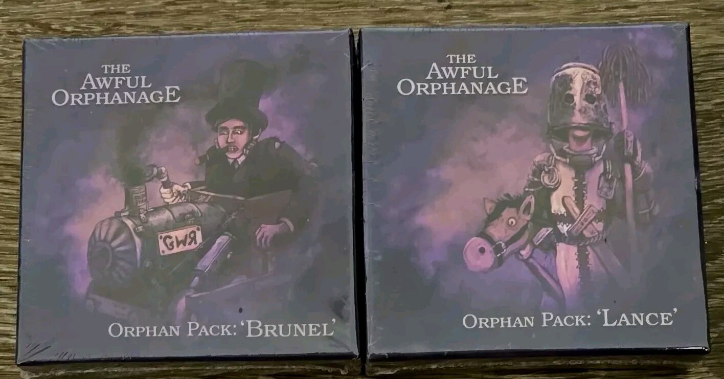 The Awful Orphanage Game Figurine Brunel, Lance +4 Orphan Cards New Sealed
