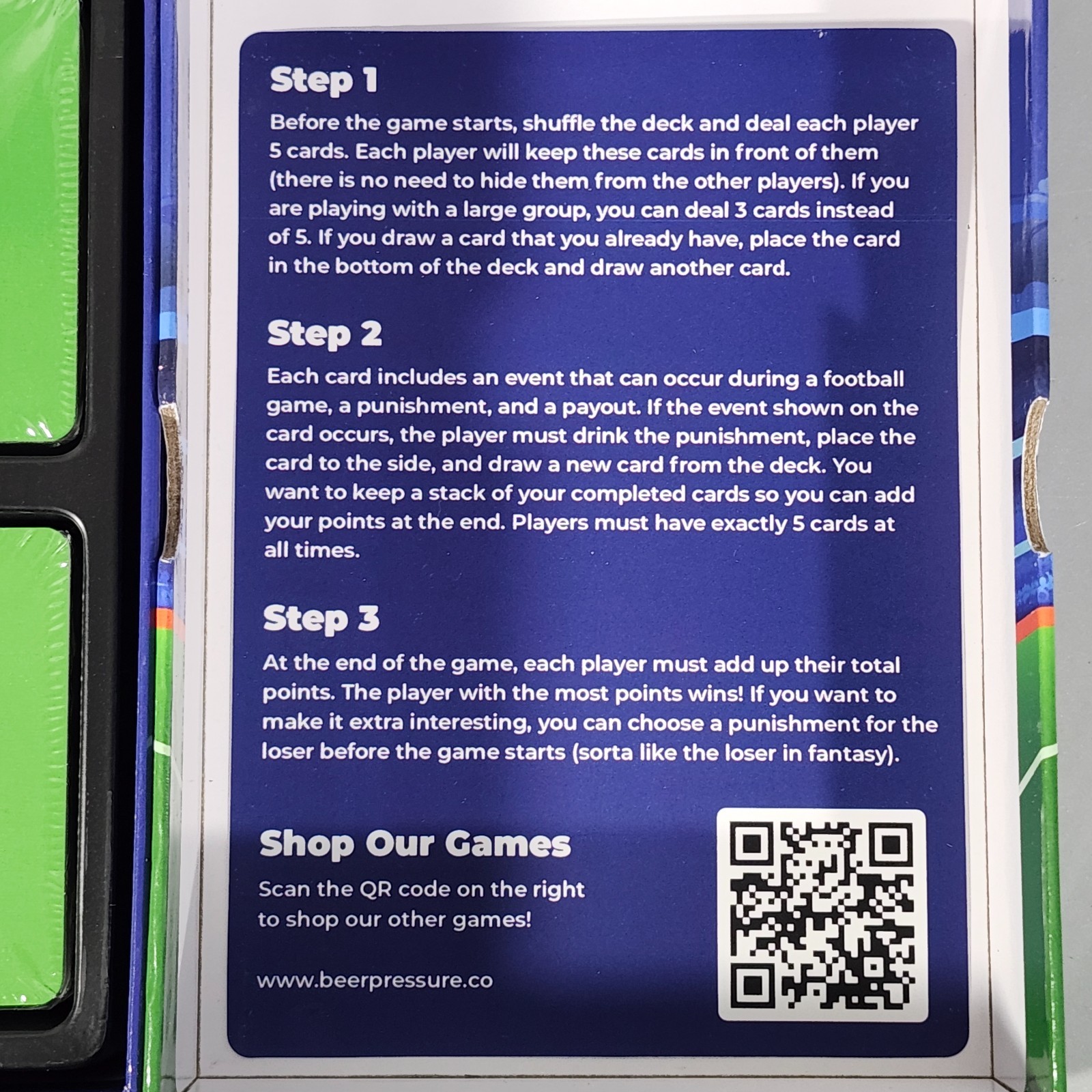 Beer Pressure Last Leg Live Baseball and Football Adult Drinking Card Game Lot