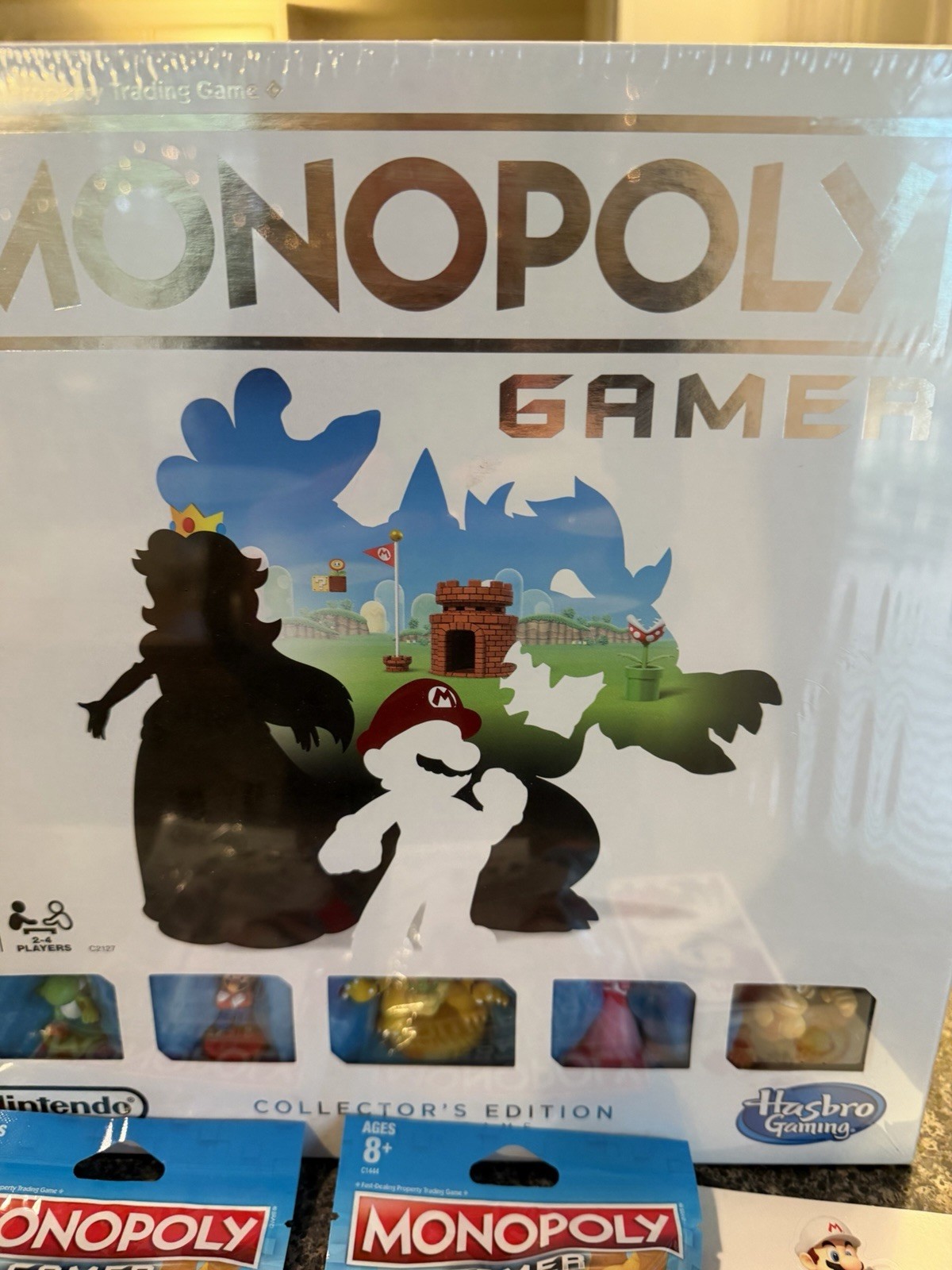 Monopoly Gamer Mario Bros Nintendo Collector’s Ed + 2 Power Pack Characters New
