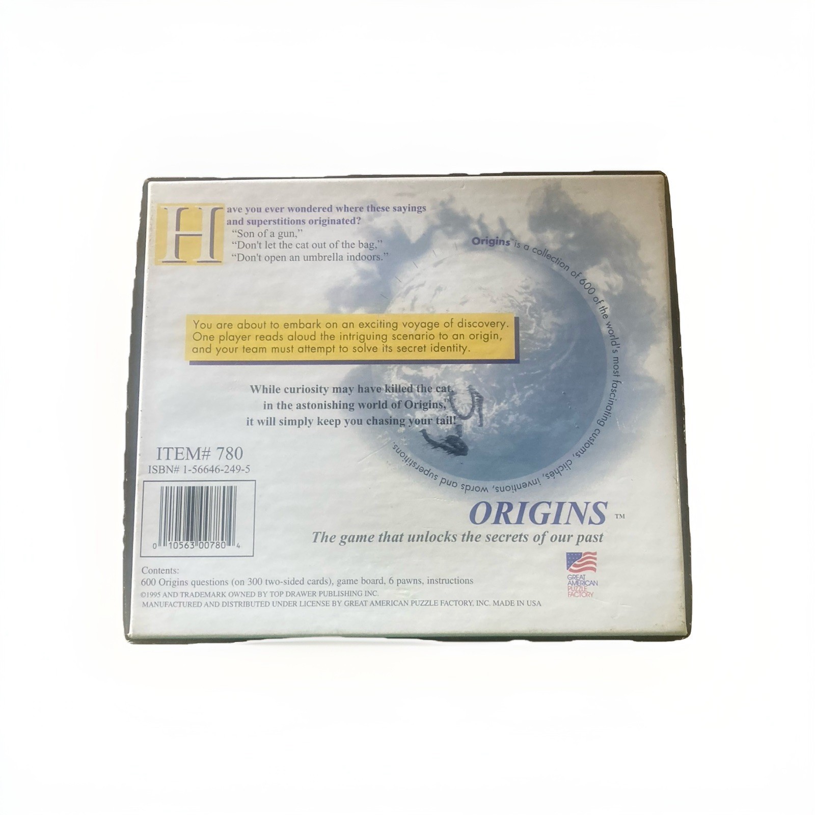 Origins Board Game Unlock The Secrets Of Our Past Group Game 1995 Complete