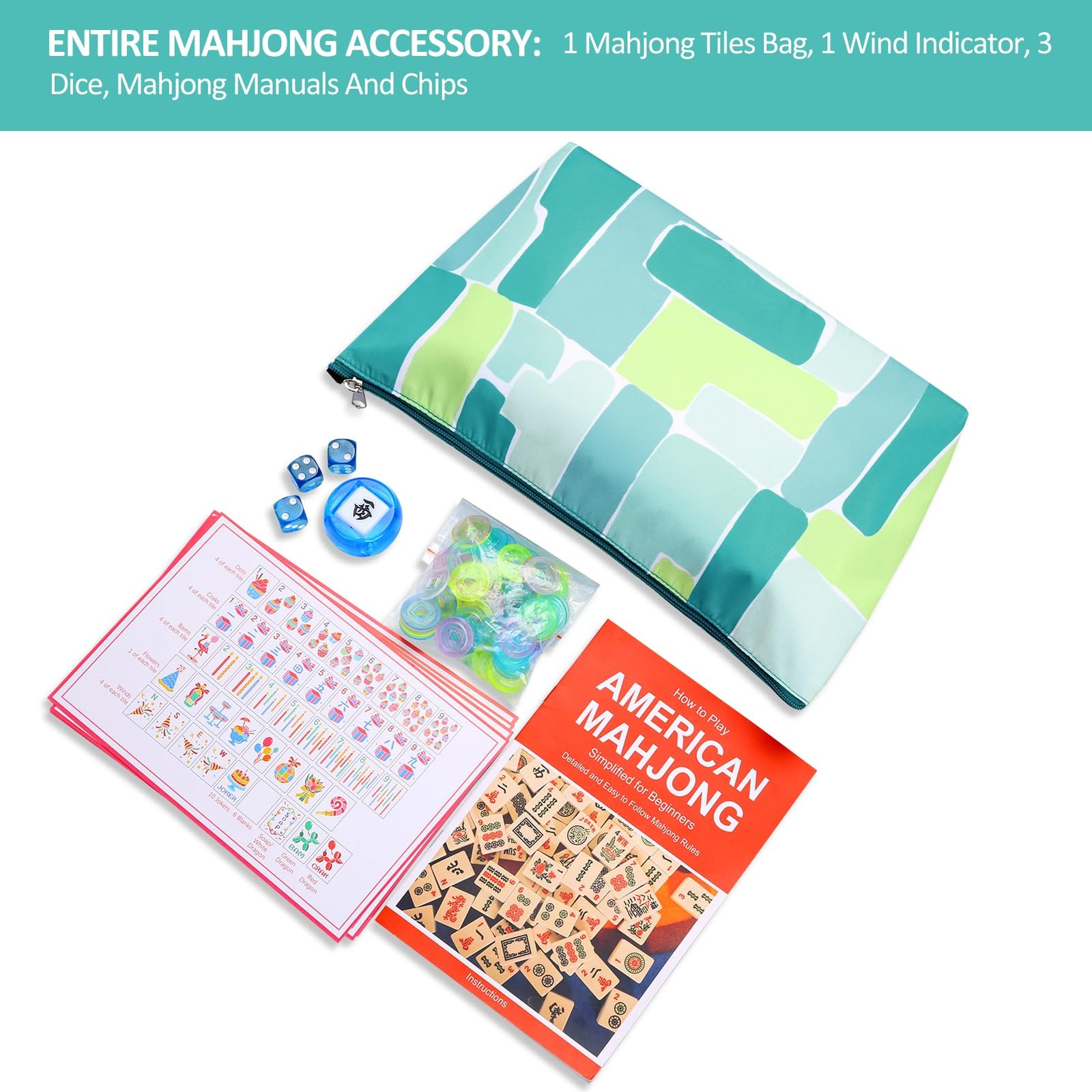 Majolicia American Mahjong Tile Set, 160 Engraved Tiles with Accessories and …