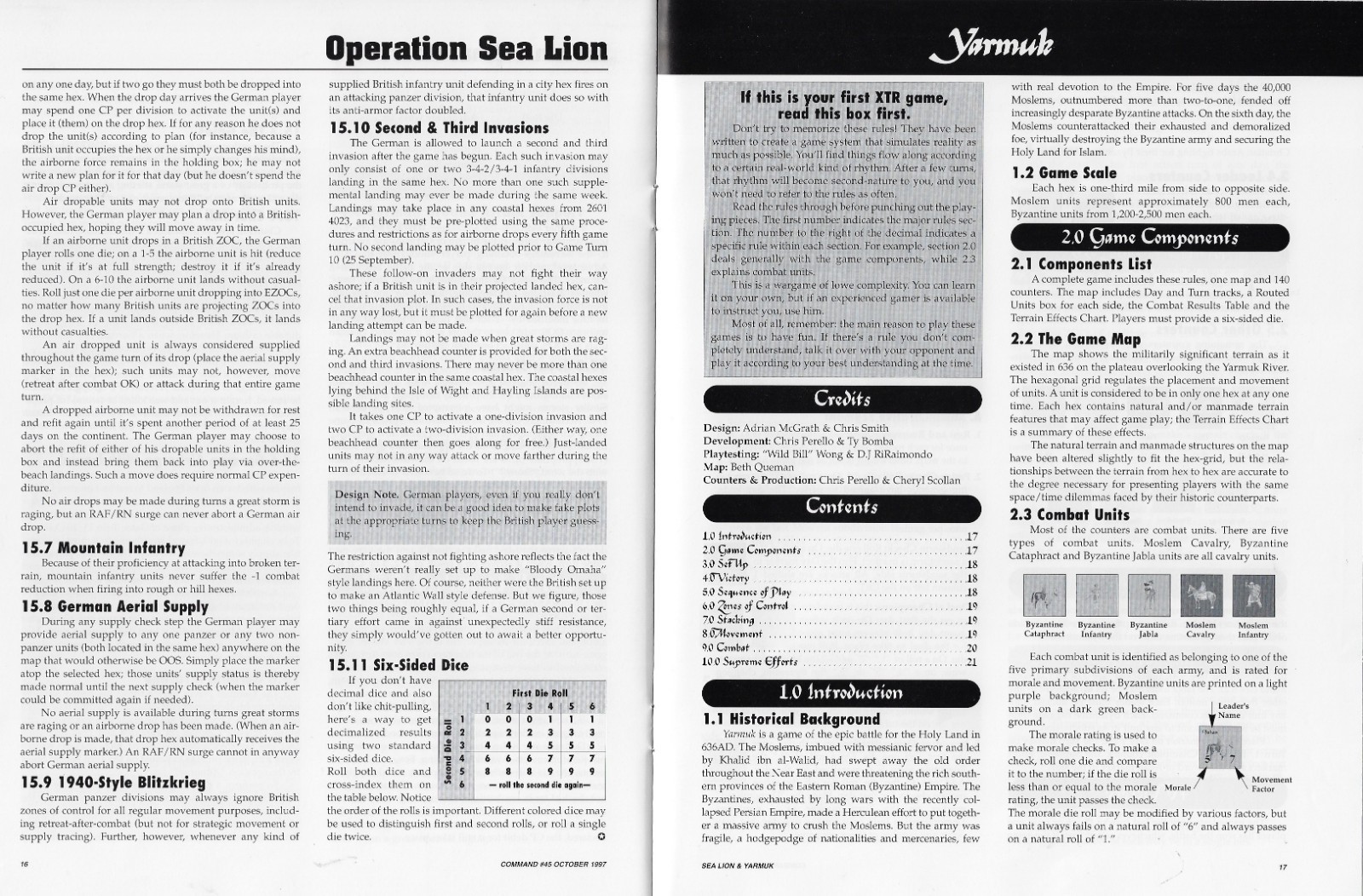 Command Magazine #45 2 Games; Operation Sea Lion & Yarmuk Holy Land 636AD Unpun