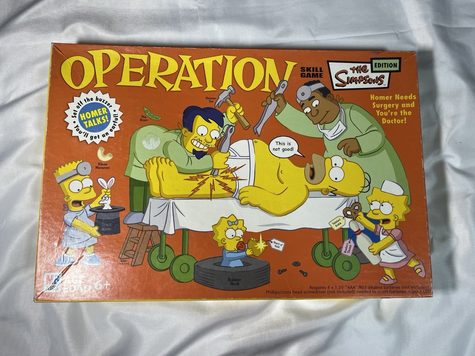 Vintage Milton Bradley The Simpsons Operation Board Game 2005 Tested Works