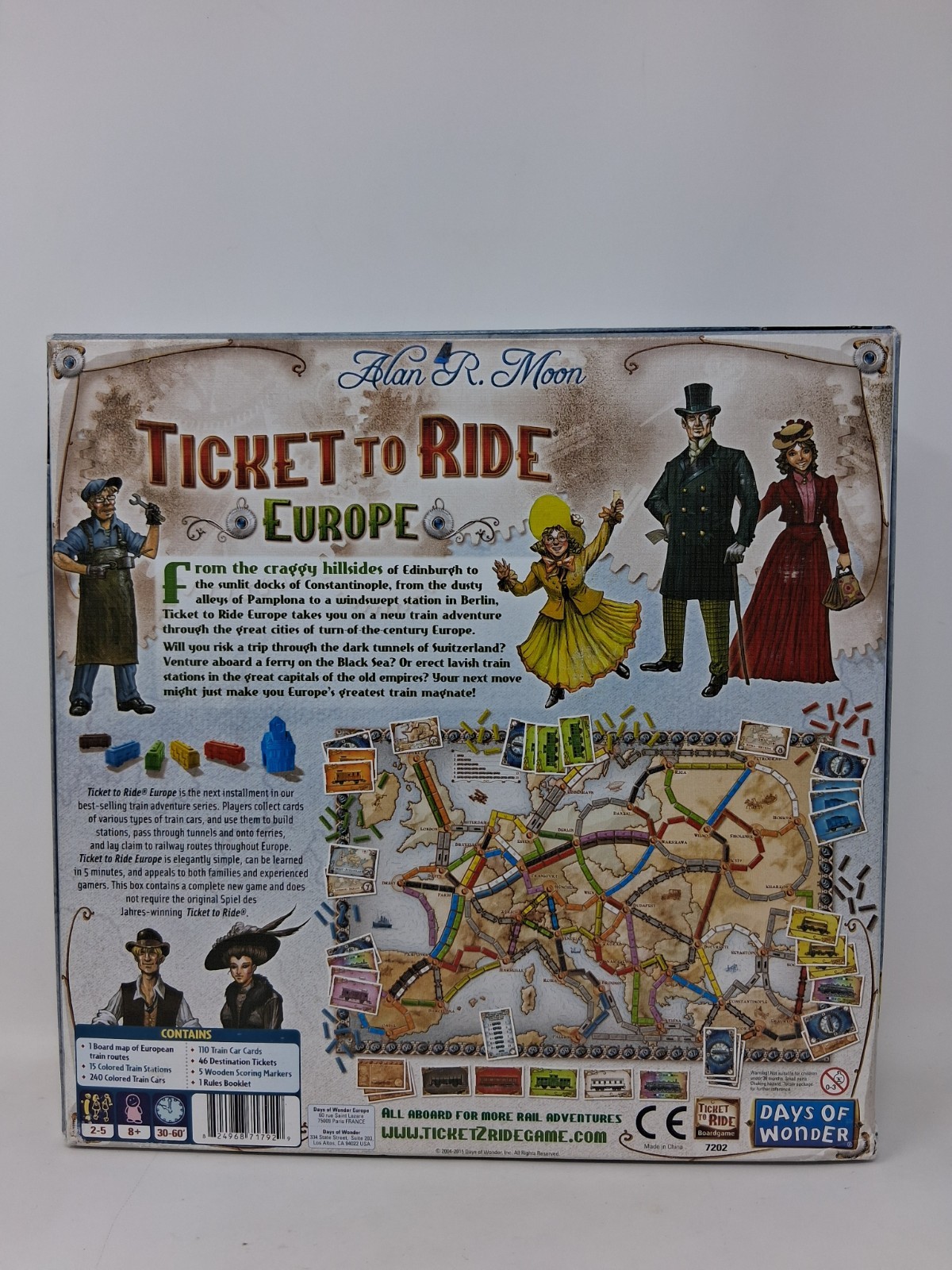 Ticket To Ride Europe Board Game Train Days Of Wonder – Complete