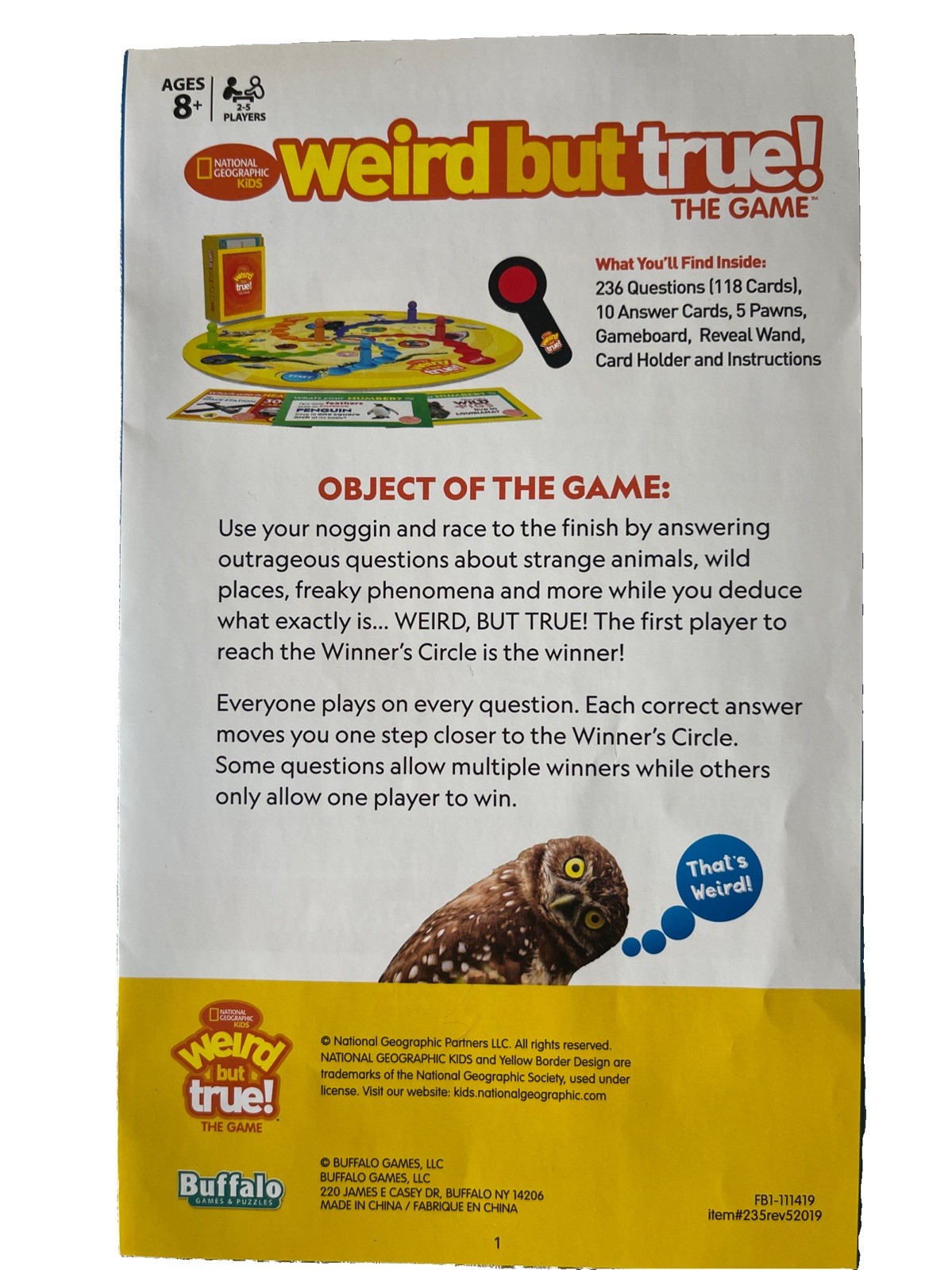 National Geographic Kids / Weird but true! Complete Has All Pieces – AGES 8+ EUC