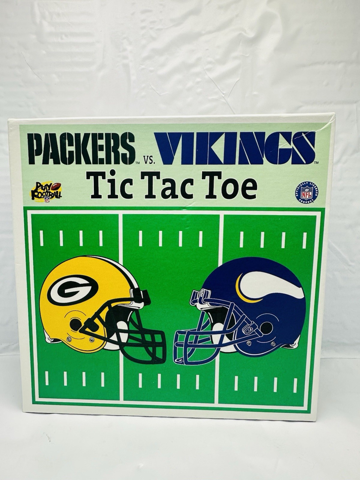 NFL Packers vs Vikings Tic Tac Toe Game Complete Set Vintage Football Board Game