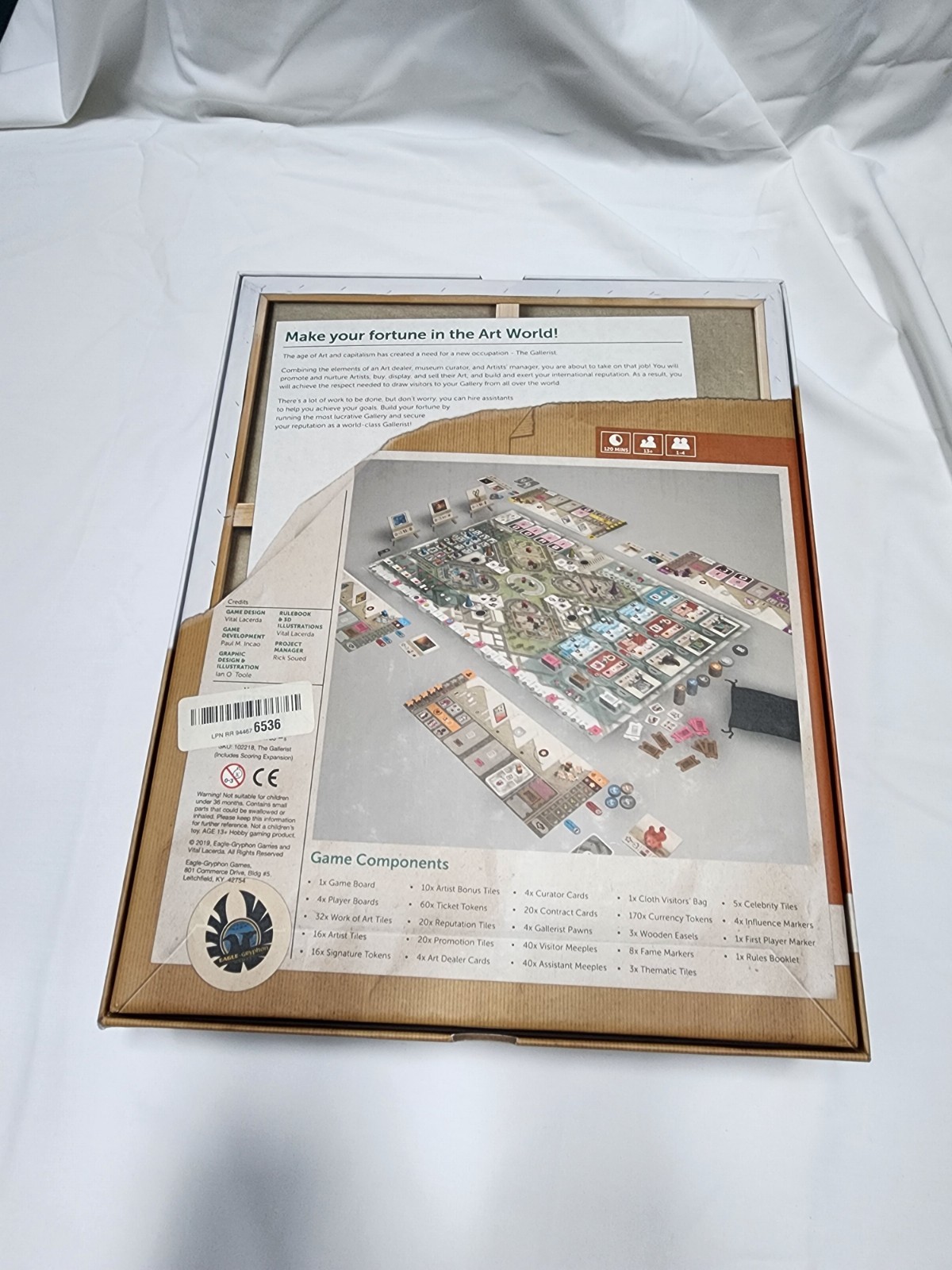 The Gallerist Strategy Board Game Vital Lacerde Eagle-Gryphon Games COMPLETE