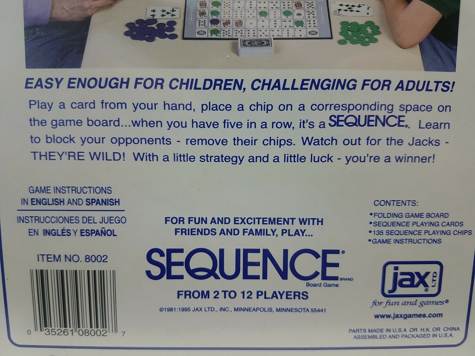 Sequence ~Board Game ~An Exciting Game Of Strategy ~2 to 12 Players ~New/Sealed