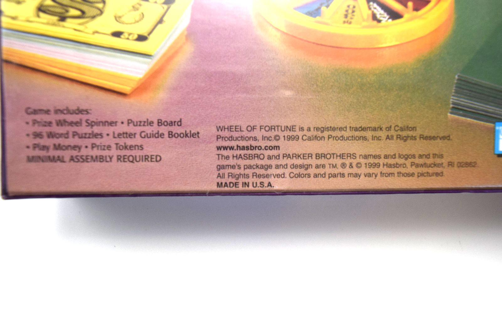 Vintage 1999 Parker Brothers Hasbro Wheel of Fortune Game Made in USA Sealed