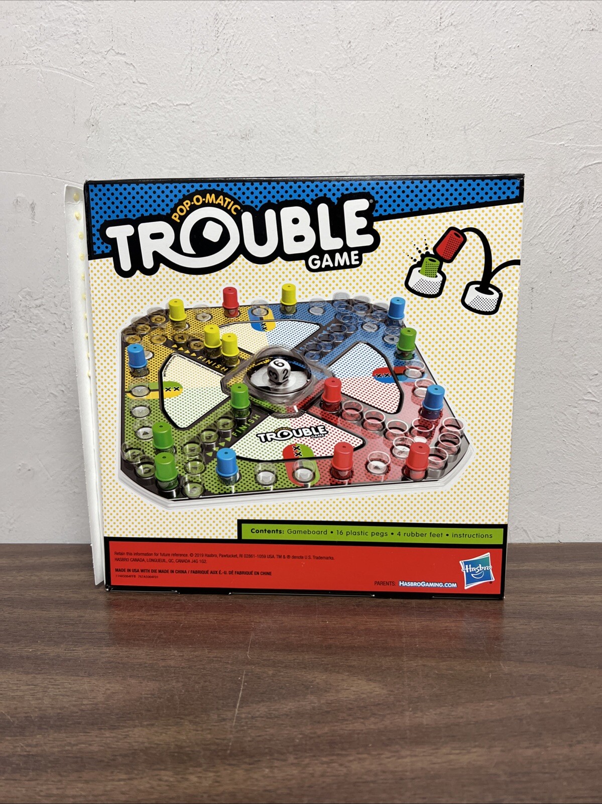 Pop-O-Matic Trouble Board Game for Kids Ages 5 & Up 2-4 Players Hasbro Game
