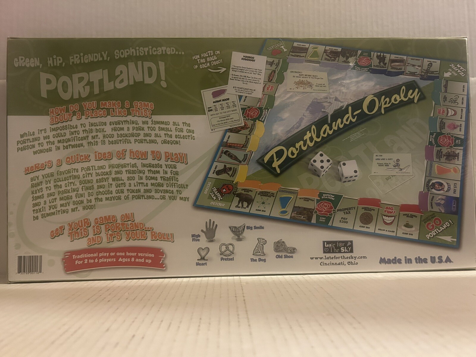 Late for The Sky Portland-Opoly OLD TOWN a game celebrating Portland, Oregon!