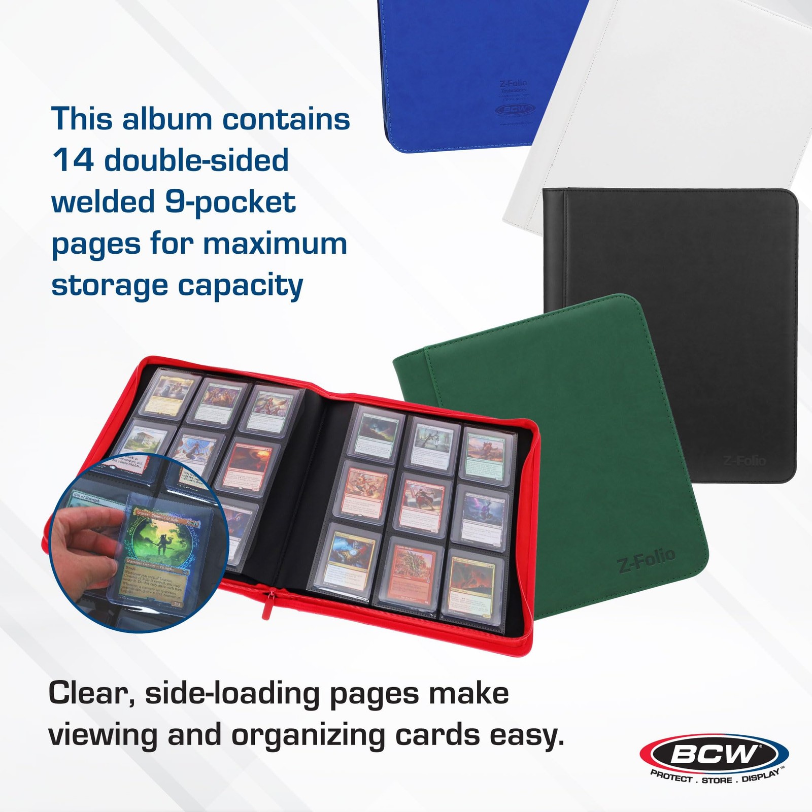 BCW Top Loader Binder | 9-Pocket LX Album | Black 3×4 inches,