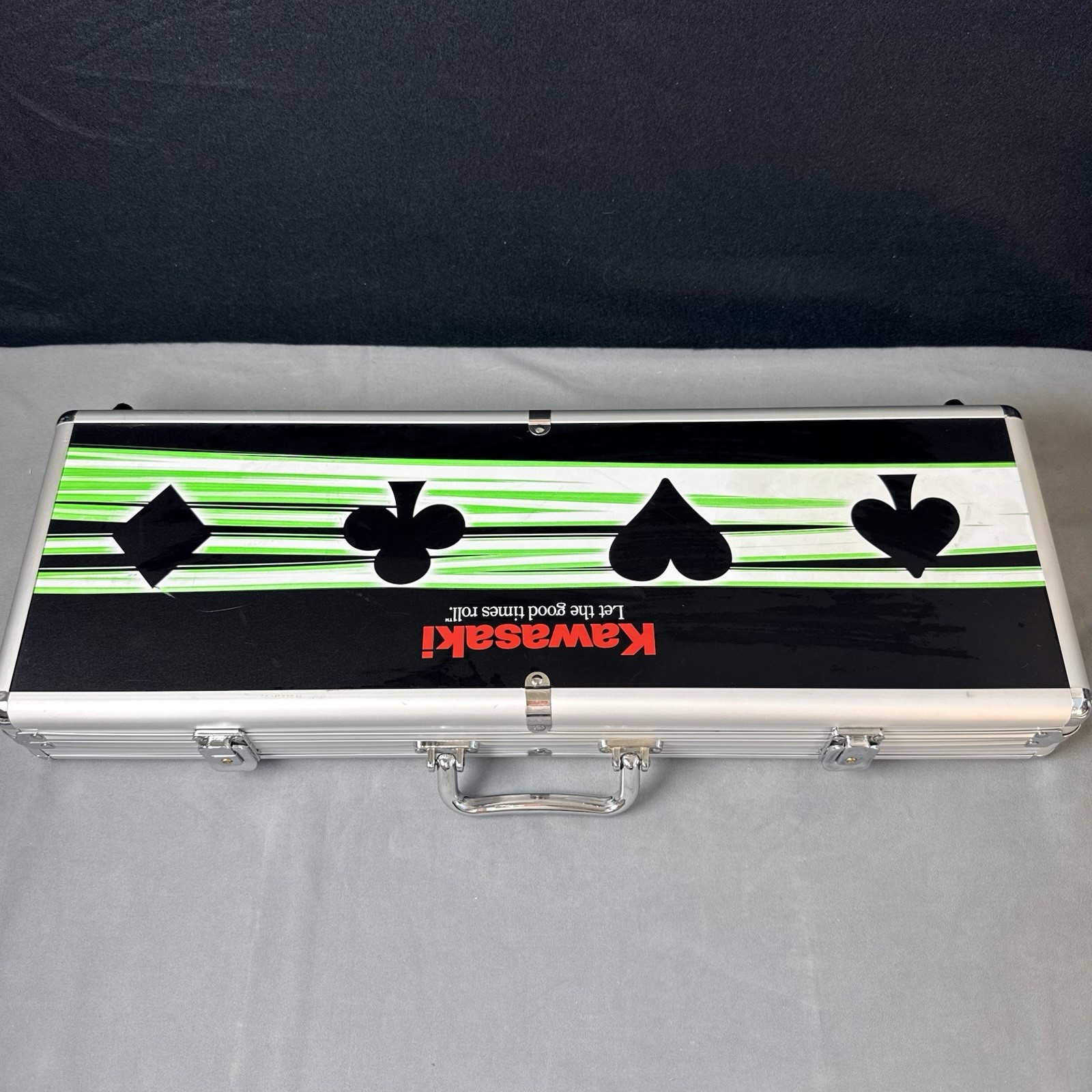 Limited-Edition OEM Kawasaki 500-Piece Clay Poker Chip Set in Aluminum Lock Case