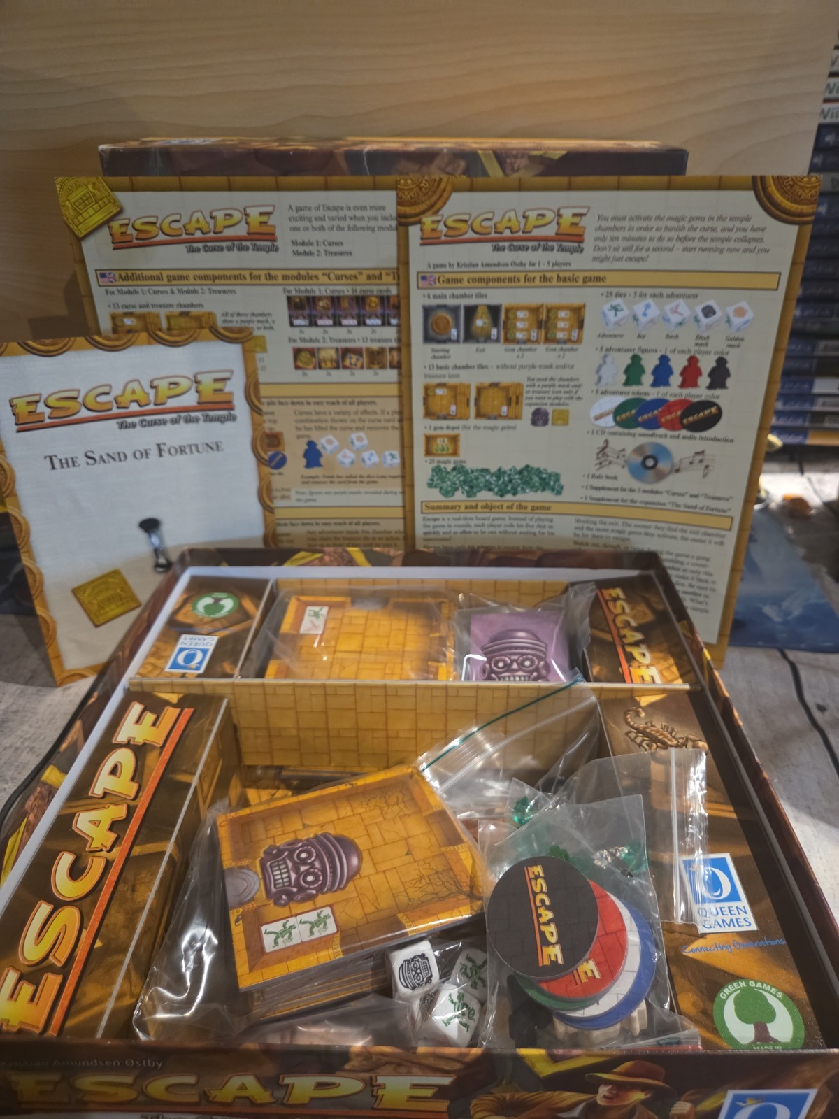 Escape – The Curse of the Temple (1st Ed) Queen Games Board Game *READ*