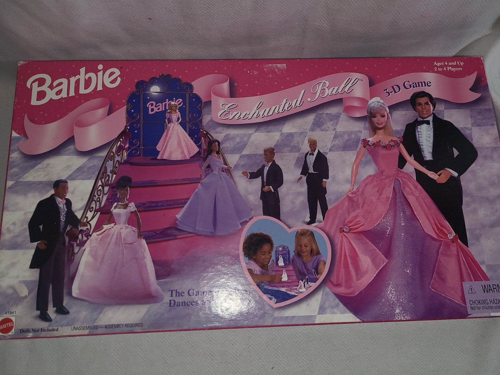 Barbie Enchanted Ball 3-D Board Game Mattel 1998 Dates Dreams Dances Complete