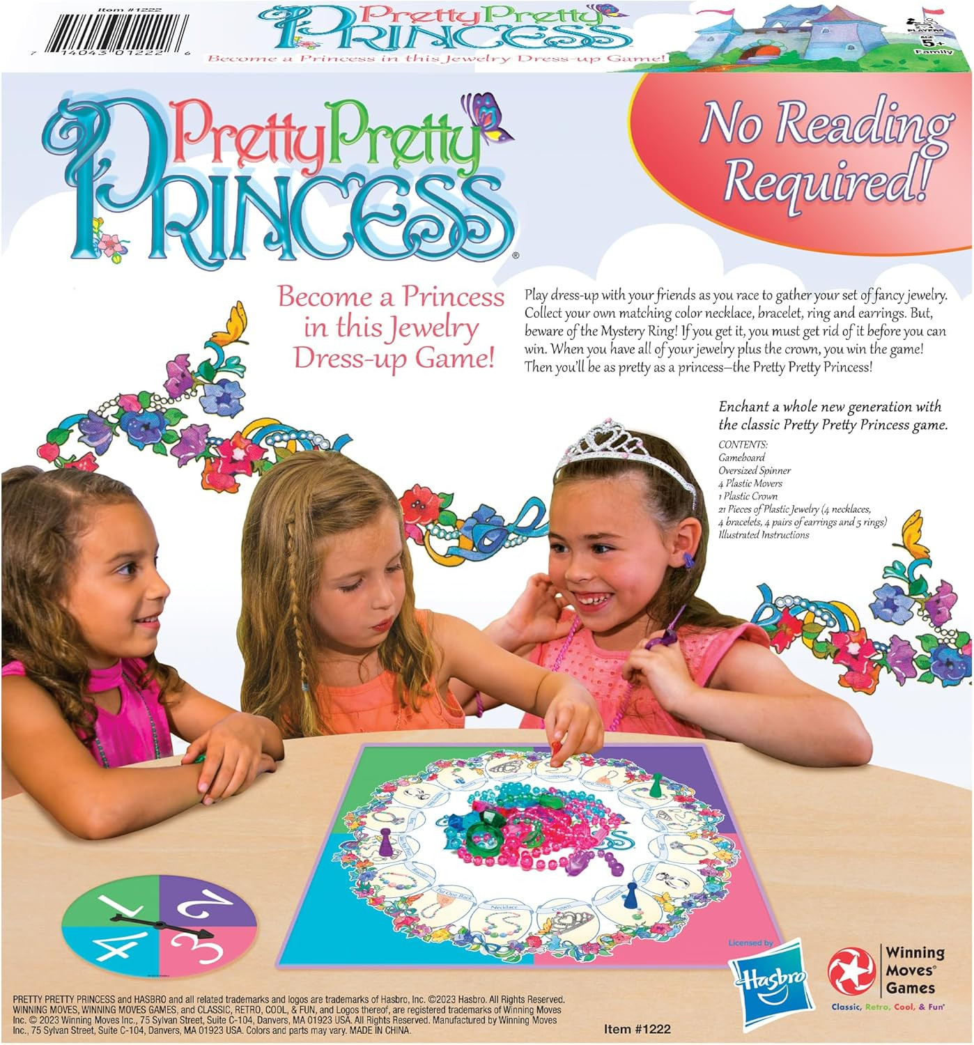 Pretty Pretty Princess Dress Up Jewelry Board Game For Kids Ages 5+ 2-4 Players