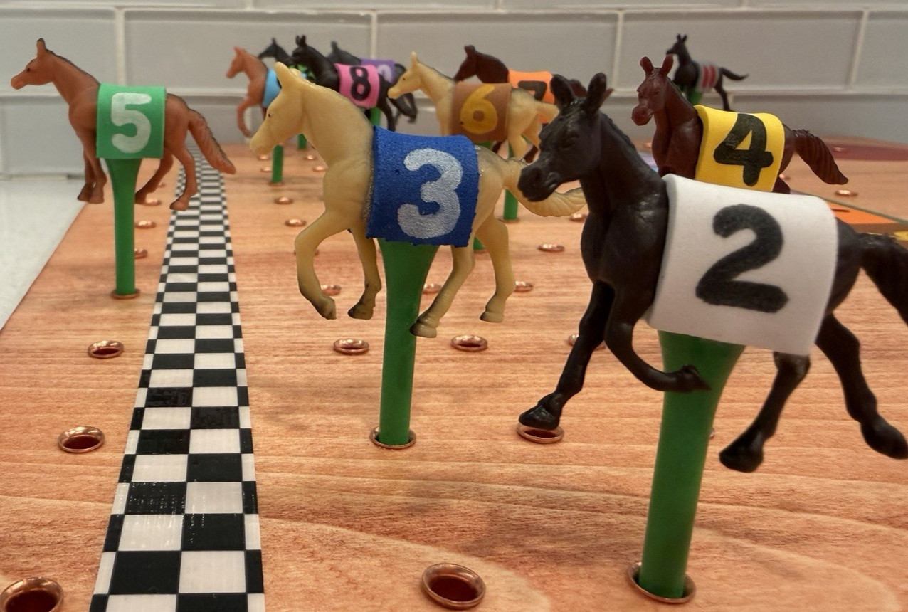Custom Horse Game Pieces Tokens Race Derby – handmade #’s saddles GREEN tees